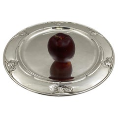 Antique G. Jensen Sterling Silver Cocktail / Bar Tray in Blossom Pattern # 232B 1920s