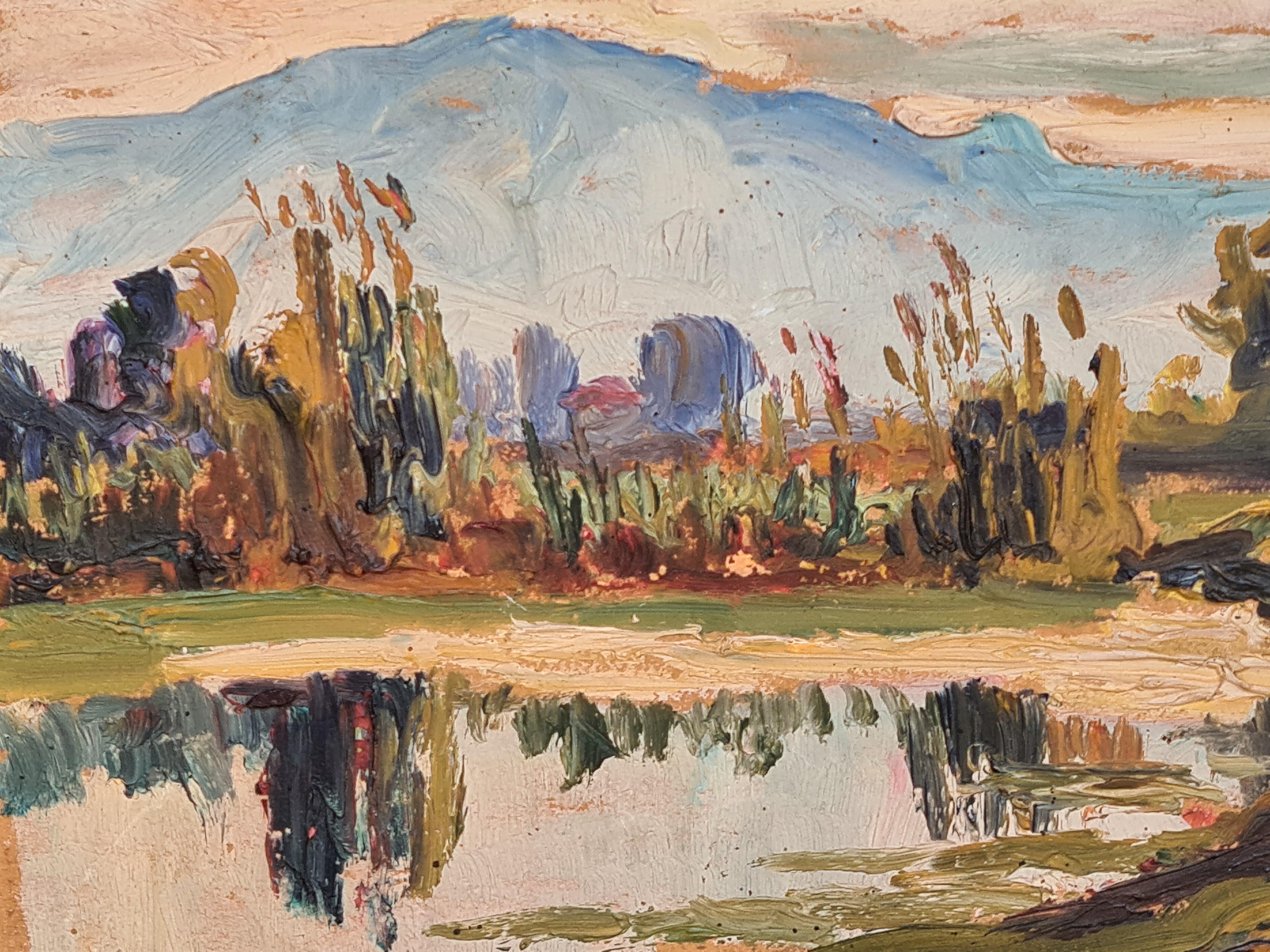 Barbizon School Landscape, Le Moucherotte. Oil. For Sale 1