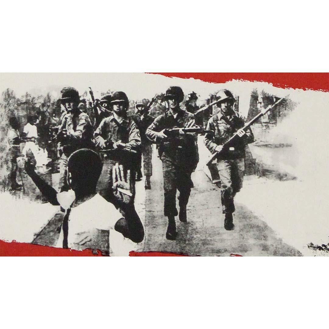 1967 original Soviet poster by G. Komoltsev, titled American Democracy For Sale 2