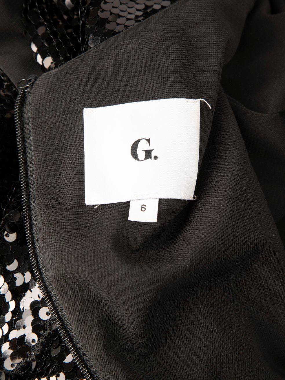 G Label by Goop Black Sequin Long Sleeve Dress Size M For Sale 3