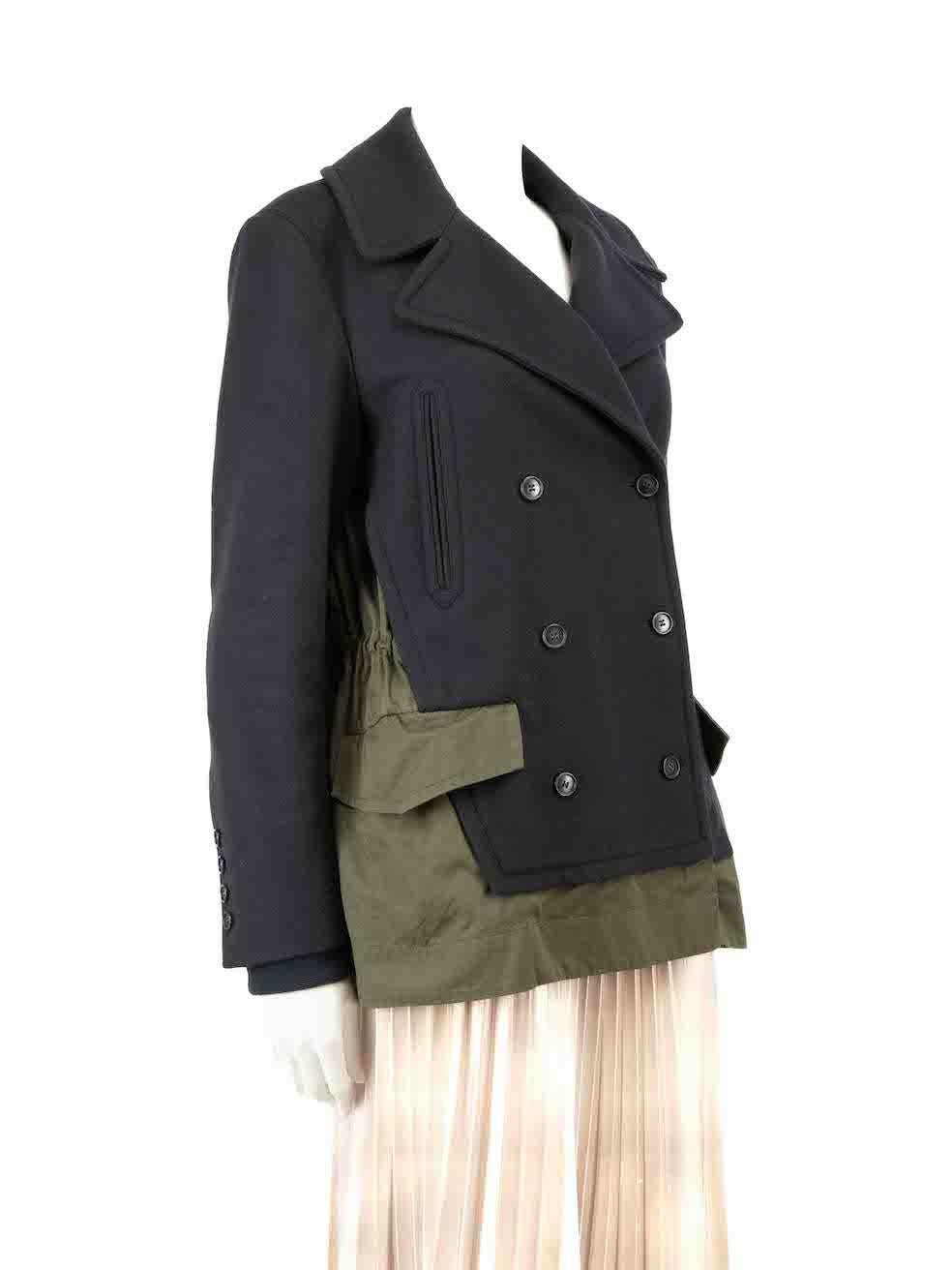 CONDITION is Very good. Hardly any visible wear to coat is evident on this used G Label by Goop designer resale item.
 
Details
Navy and khaki
Wool
Peacoat
Short length
Deconstructed accent
Double breasted
2x Front side pockets
2x Front side pockets