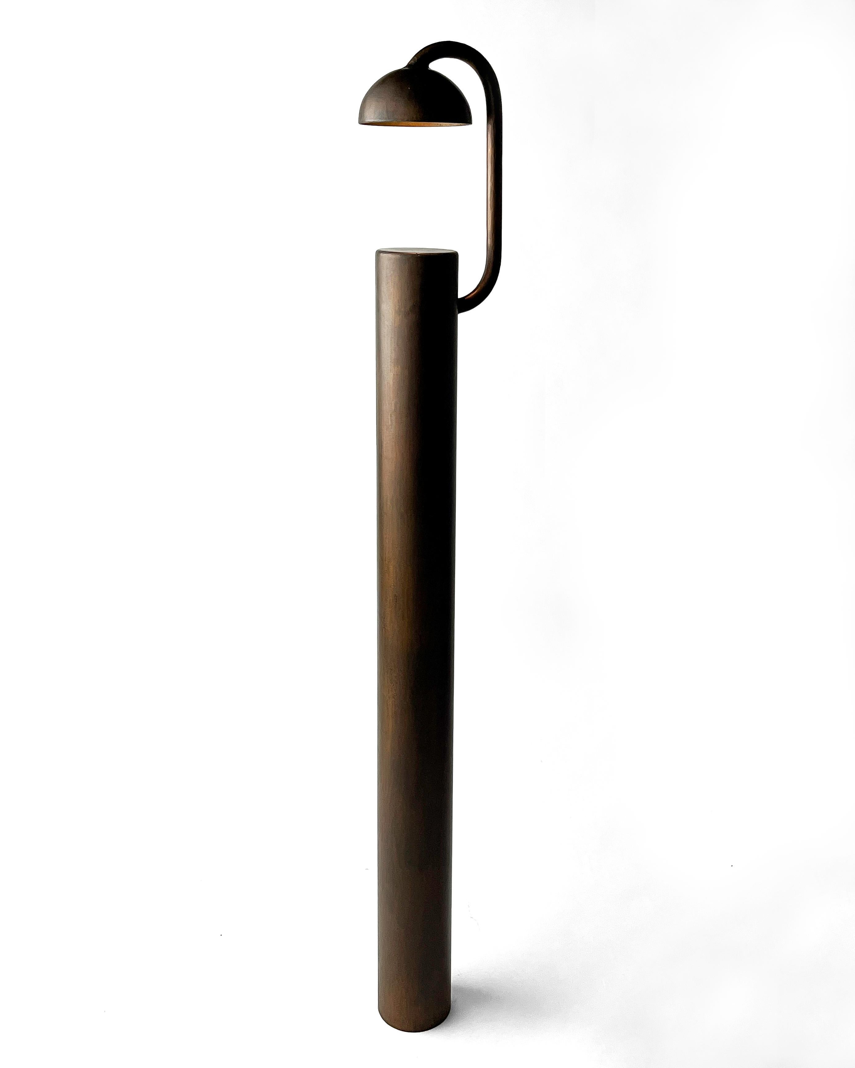 G Lamp by Cal Summers
Dimension:  W 16 x D 21 x H 148 cm
Materials: Patinated Steel.

All our lamps can be wired according to each country. If sold to the USA it will be wired for the USA for instance.

Cal Summers is a British designer who makes