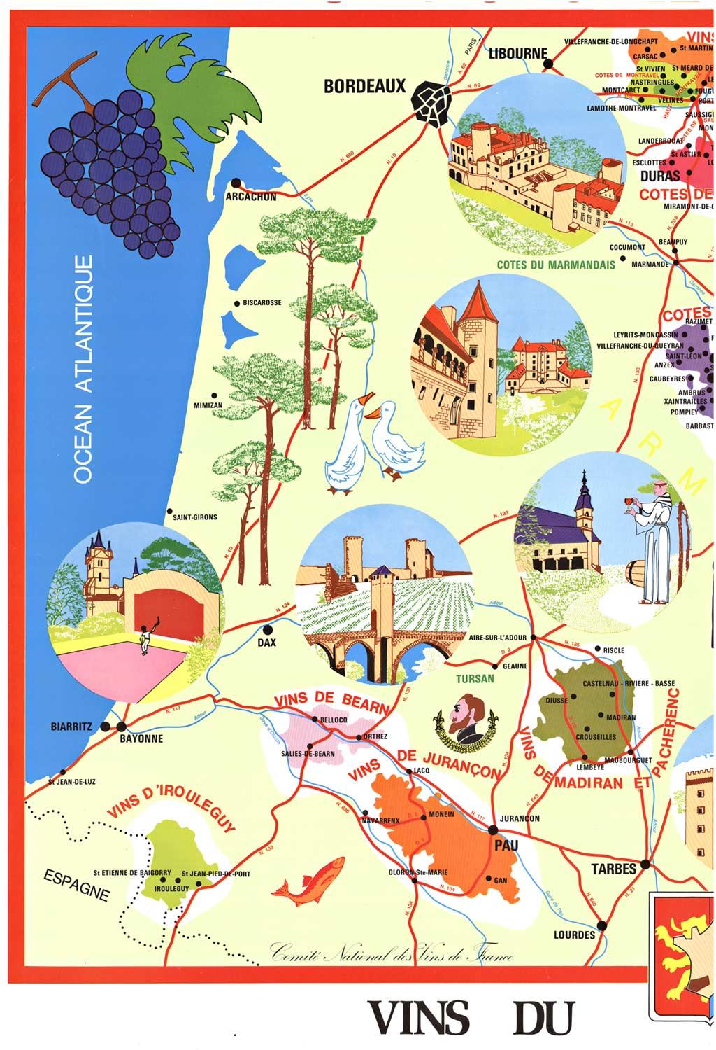 sud ouest wine map