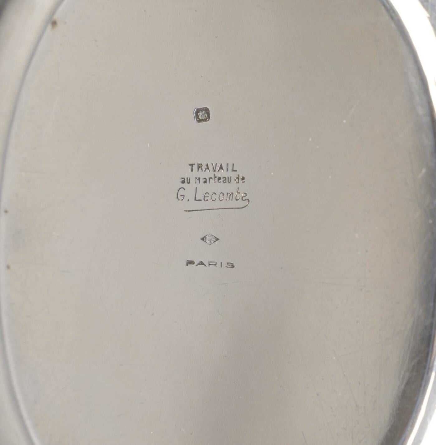 G. LECOMTE - Servizio da tè/caffè da 4 pezzi in argento massiccio, periodo ART DECO, 1925 in vendita 1
