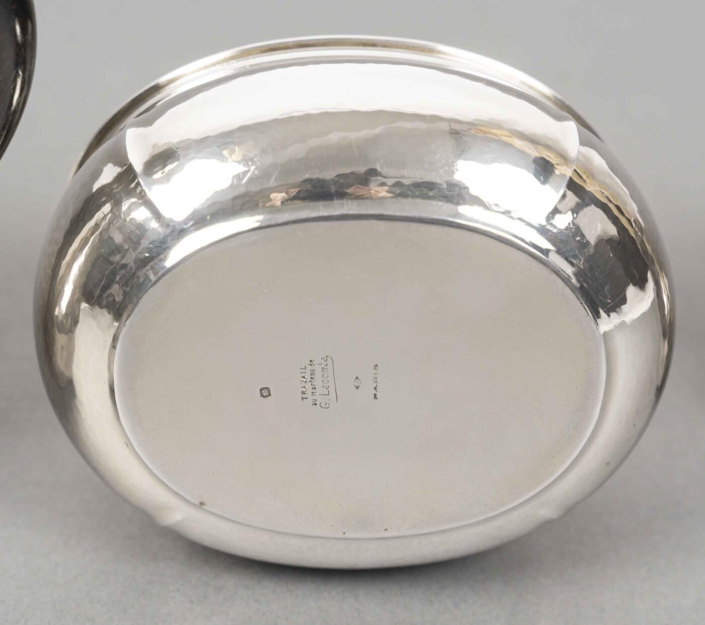 G. LECOMTE - Servizio da tè/caffè da 4 pezzi in argento massiccio, periodo ART DECO, 1925 in vendita 2