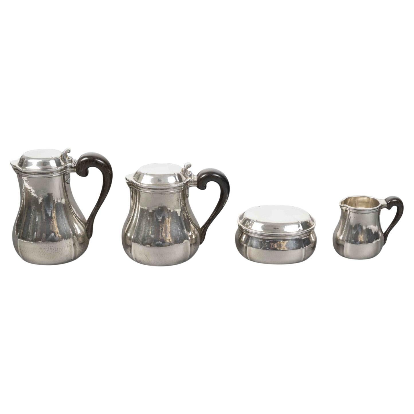G. LECOMTE – 4-piece tea/coffee service in solid silver, ART DECO period, 1925