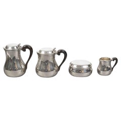 G. LECOMTE – 4-piece tea/coffee service in solid silver, ART DECO period, 1925