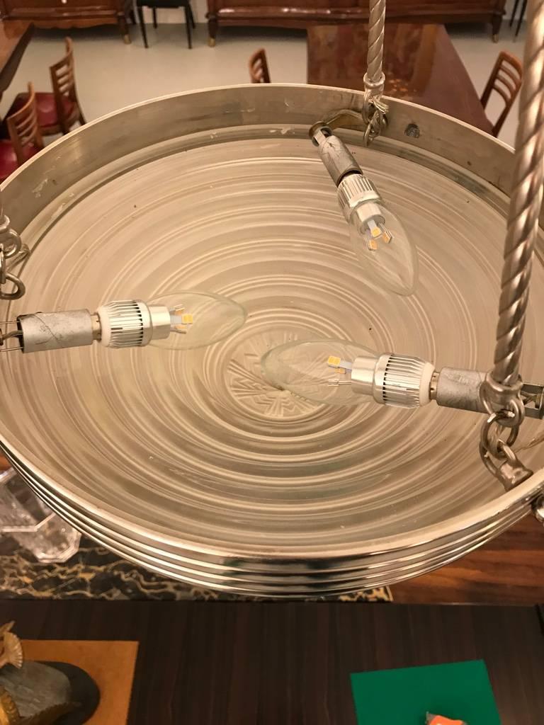 Lampadario Art Deco francese firmato da G Leleu in vendita 7