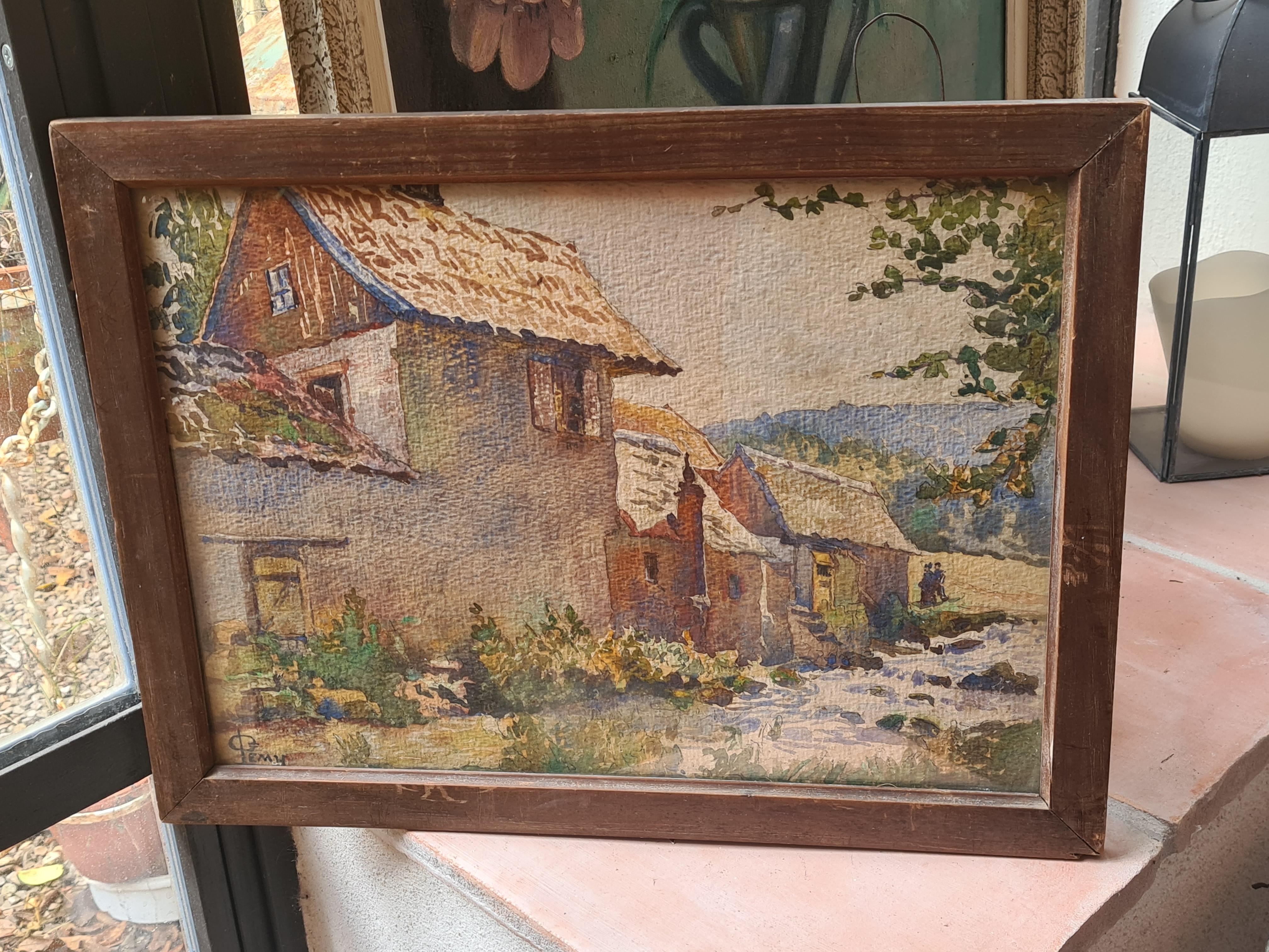 French Country Landscape, Watercolour, The Farm 6