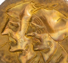 G. Lhoste Figurative Hammered Brass Gong