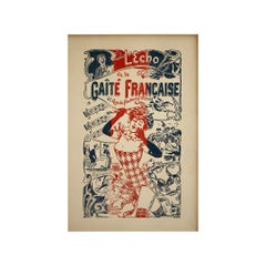 Original circa 1890 poster by G. Lion - L’Écho de la Gaîté Française