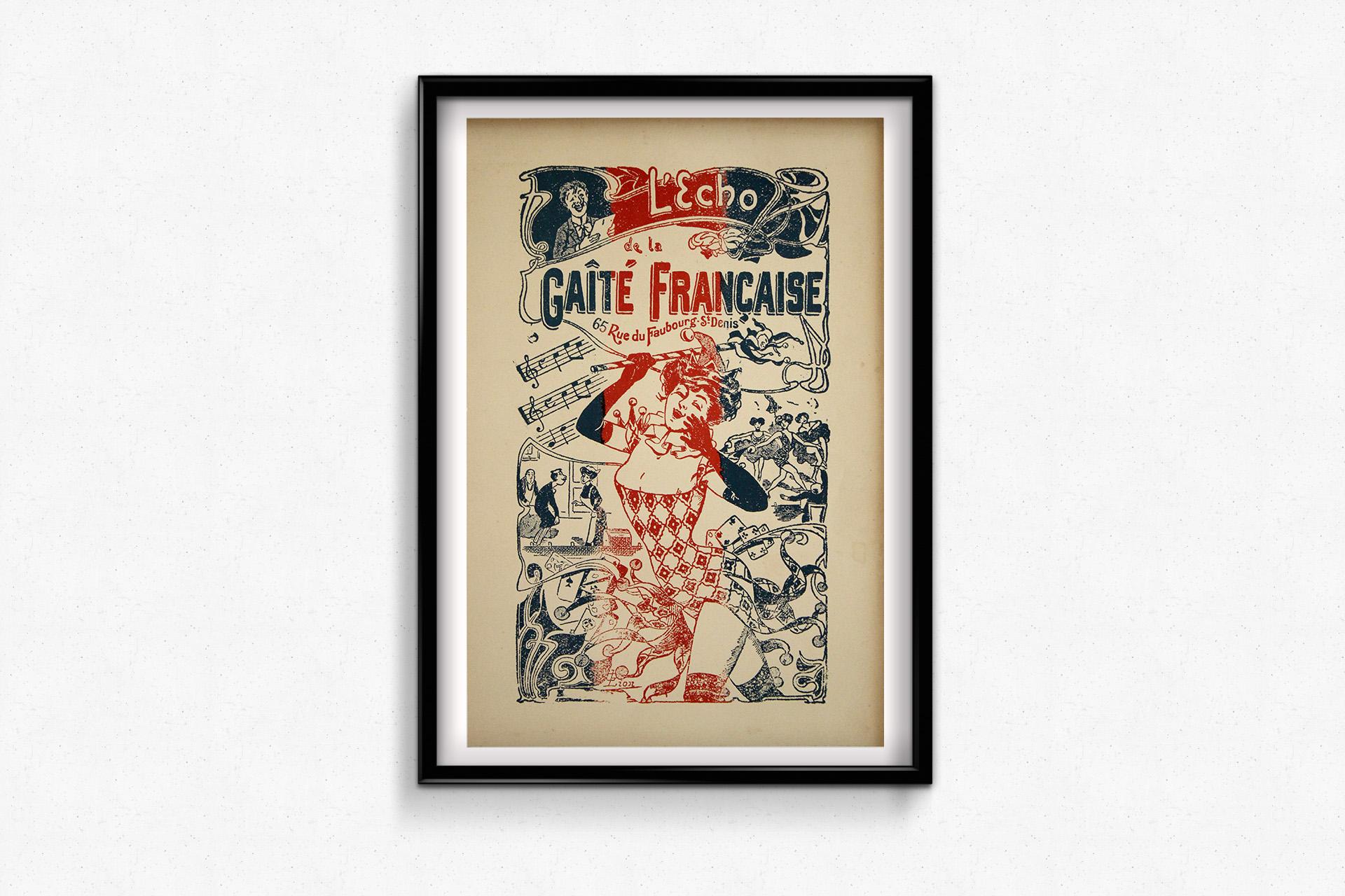 Original circa 1890 poster by G. Lion - L’Écho de la Gaîté Française en vente 3