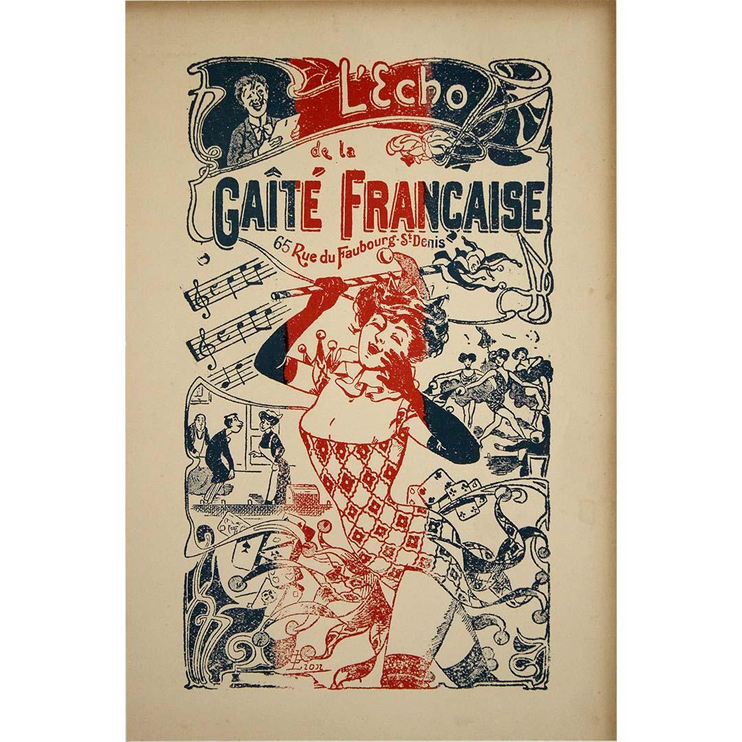 Original circa 1890 poster by G. Lion - L’Écho de la Gaîté Française