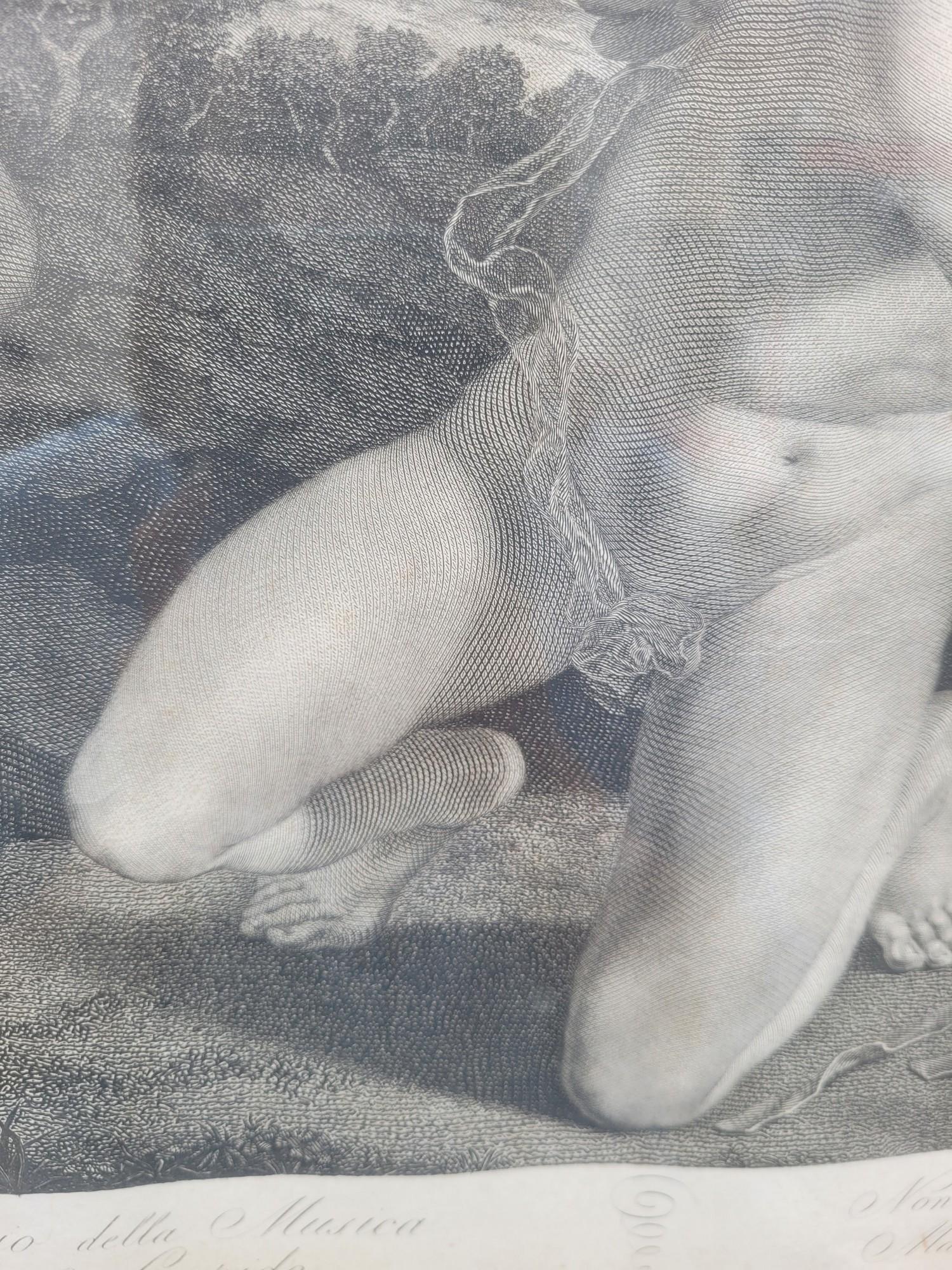 G Longhi, Il Genio De La Musica - Cupido, gerahmte Gravur, 19. Jahrhundert im Angebot 5