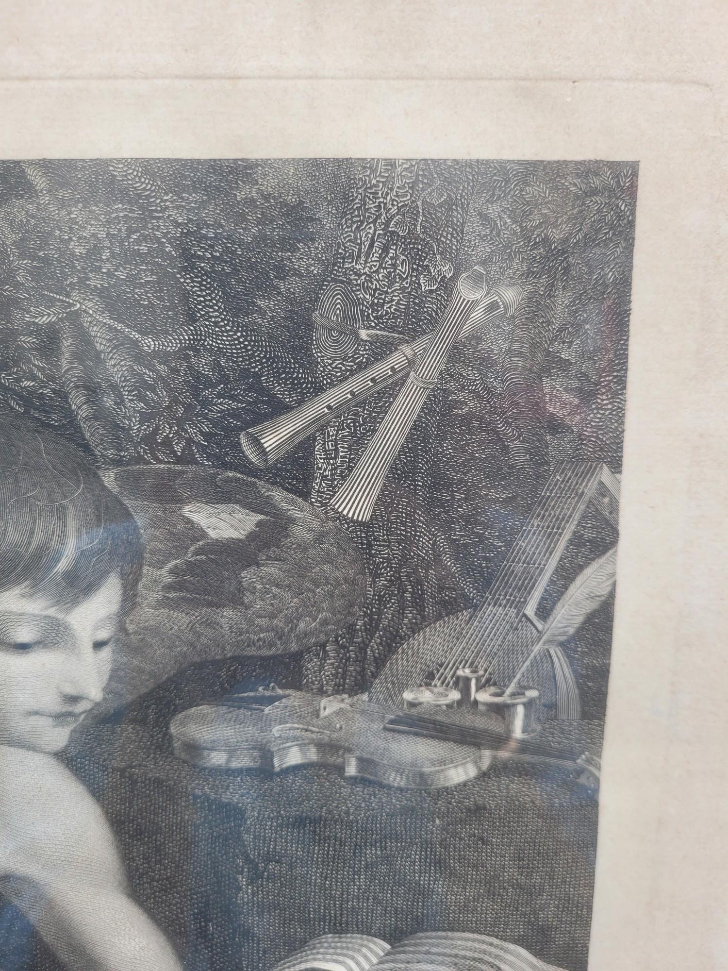 G Longhi, Il Genio De La Musica - Cupido, Framed Engraving, 19th Century For Sale 1