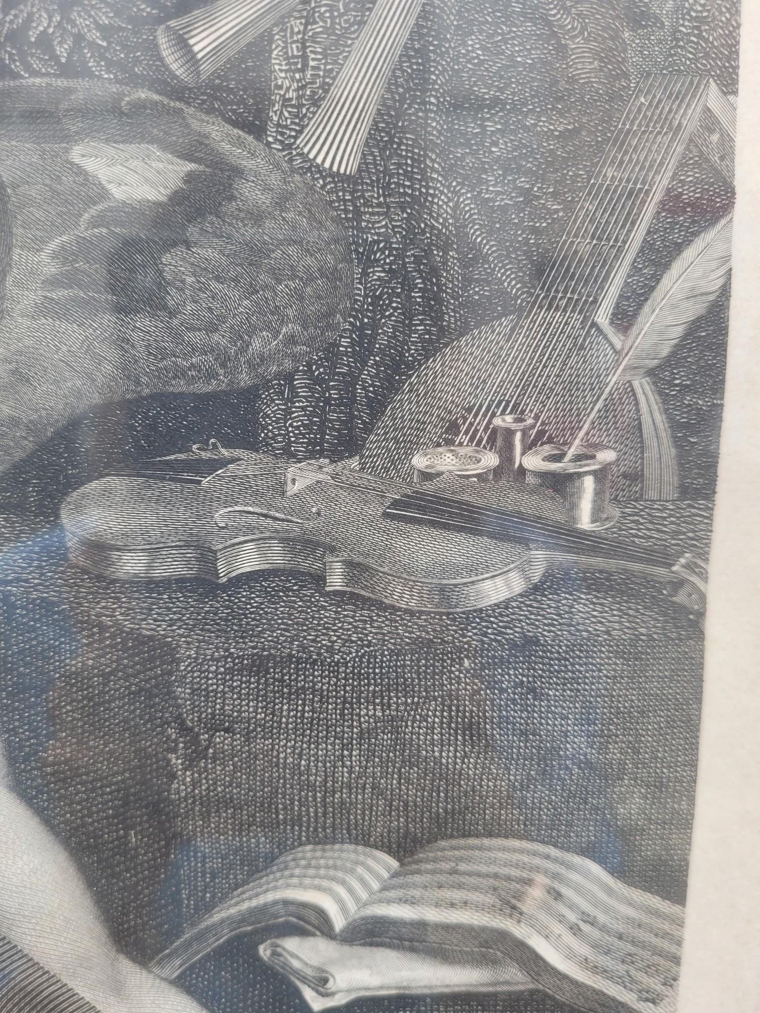 G Longhi, Il Genio De La Musica - Cupido, Framed Engraving, 19th Century For Sale 3
