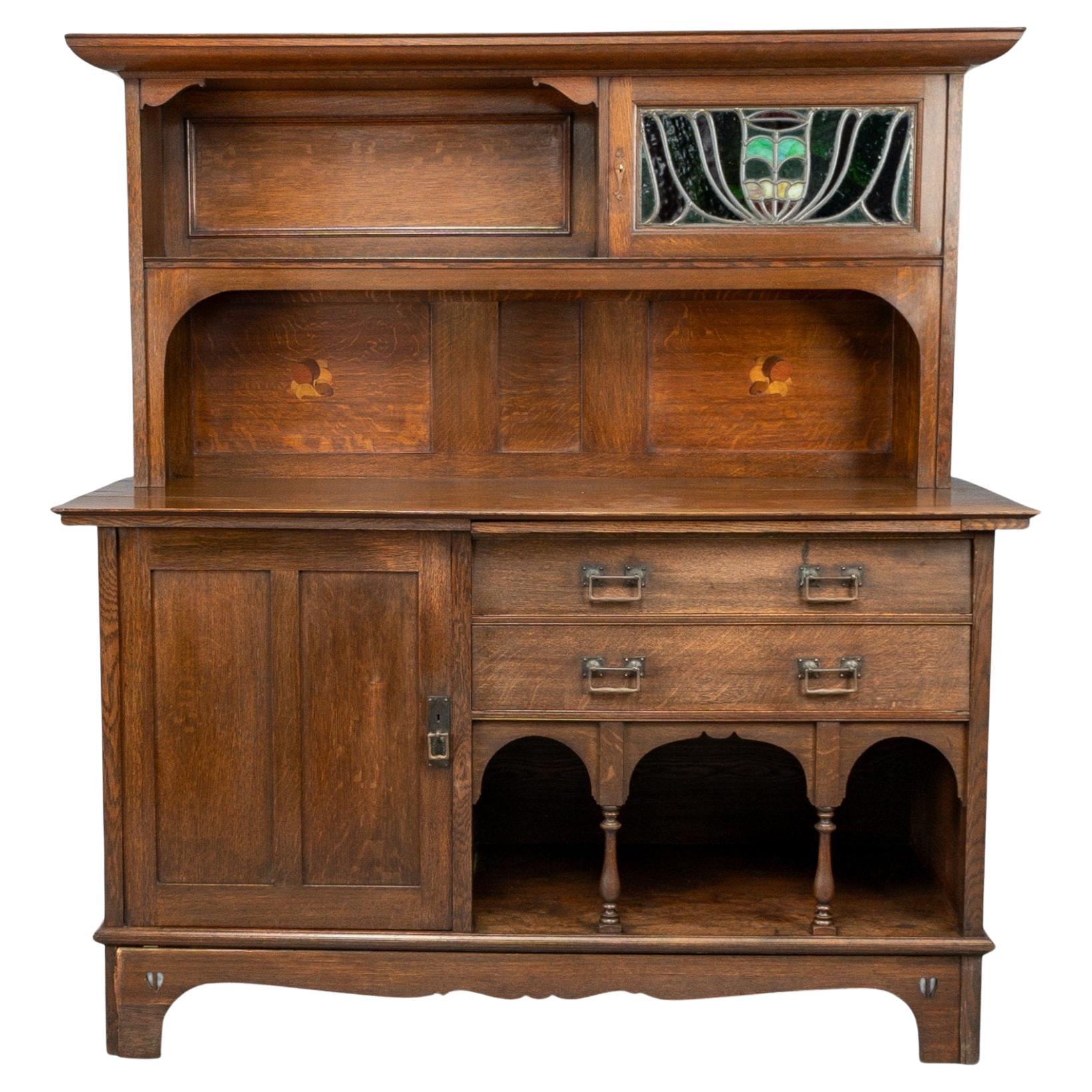 G. M. Ellwood, Credenza in stile Arts & Crafts Glasgow in Oak di Bath Cabinet Makers