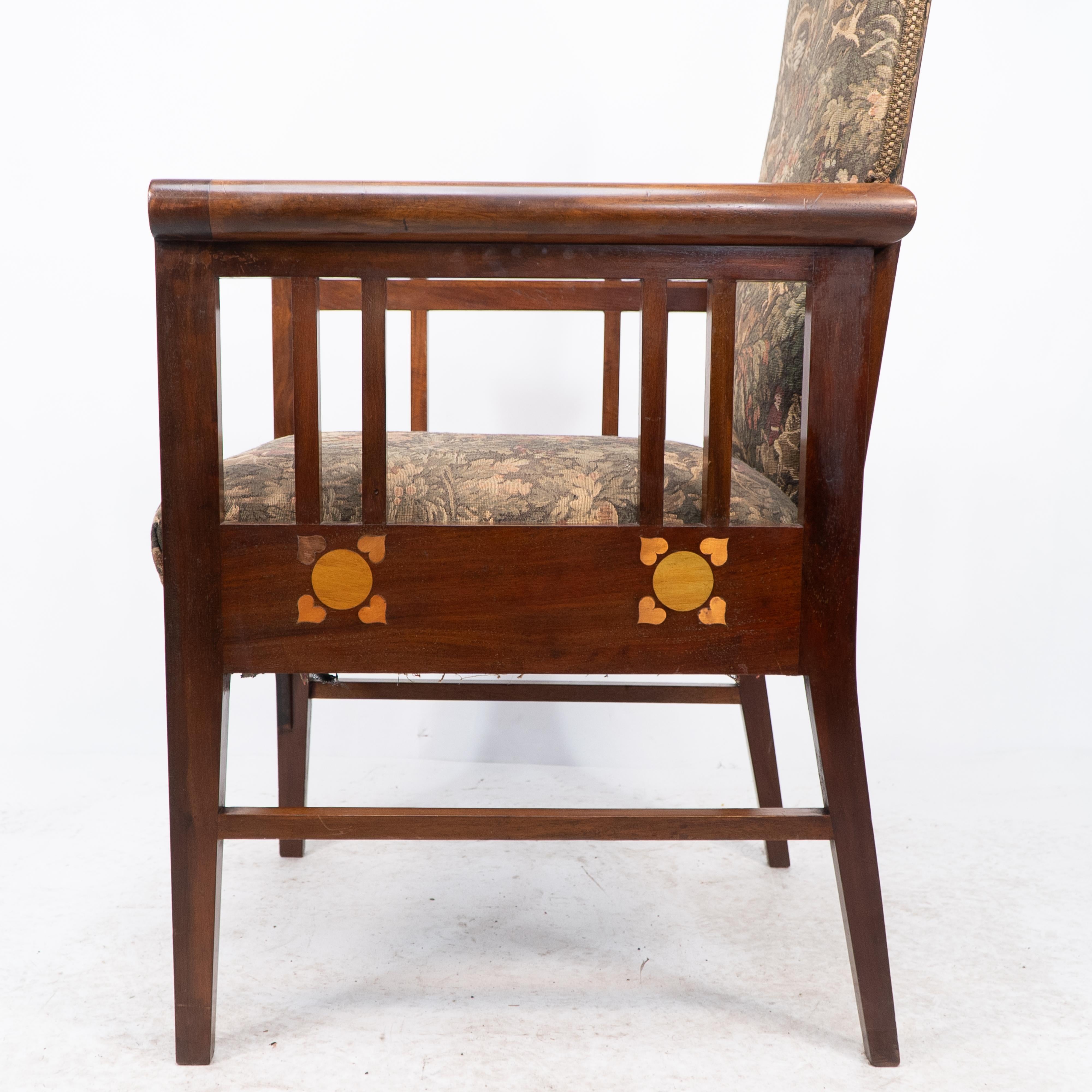 G M Ellwood for J S Henry. A Progressive New Art armchair with fruitwood inlays For Sale 5