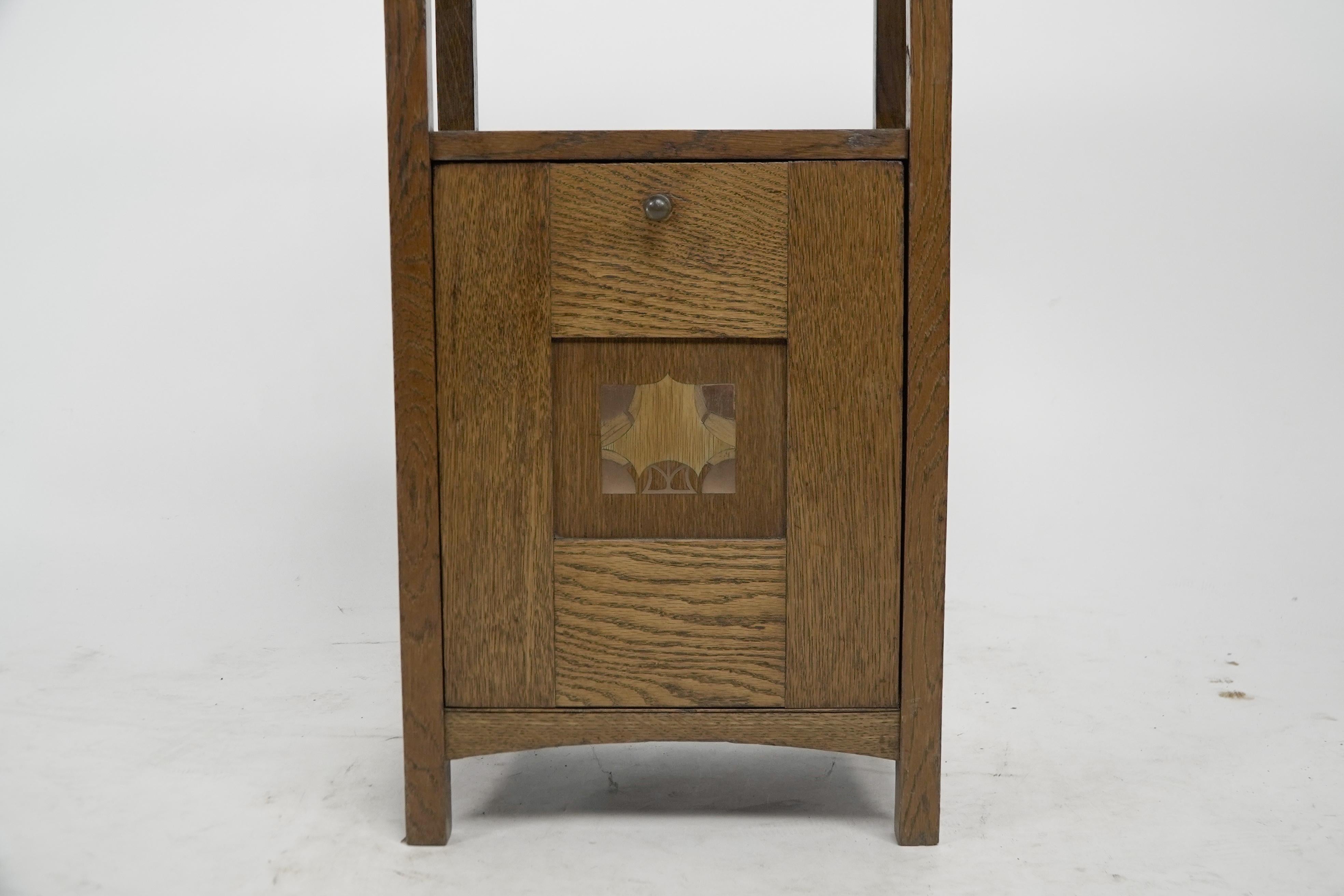 G M Ellwood for J S Henry. A rare oak and inlaid coal purdonium For Sale 2