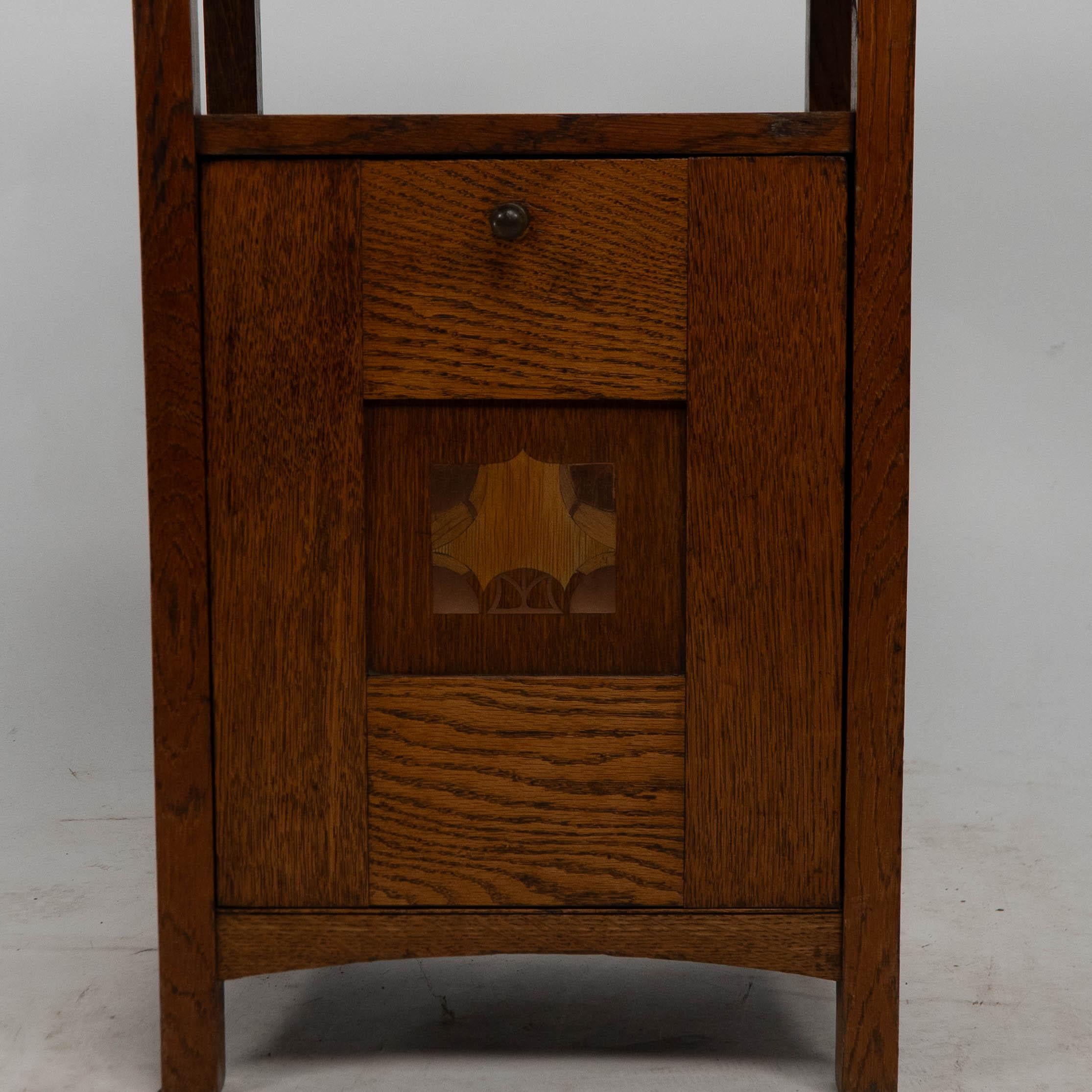 G M Ellwood for J S Henry. A rare oak and inlaid coal purdonium For Sale 2