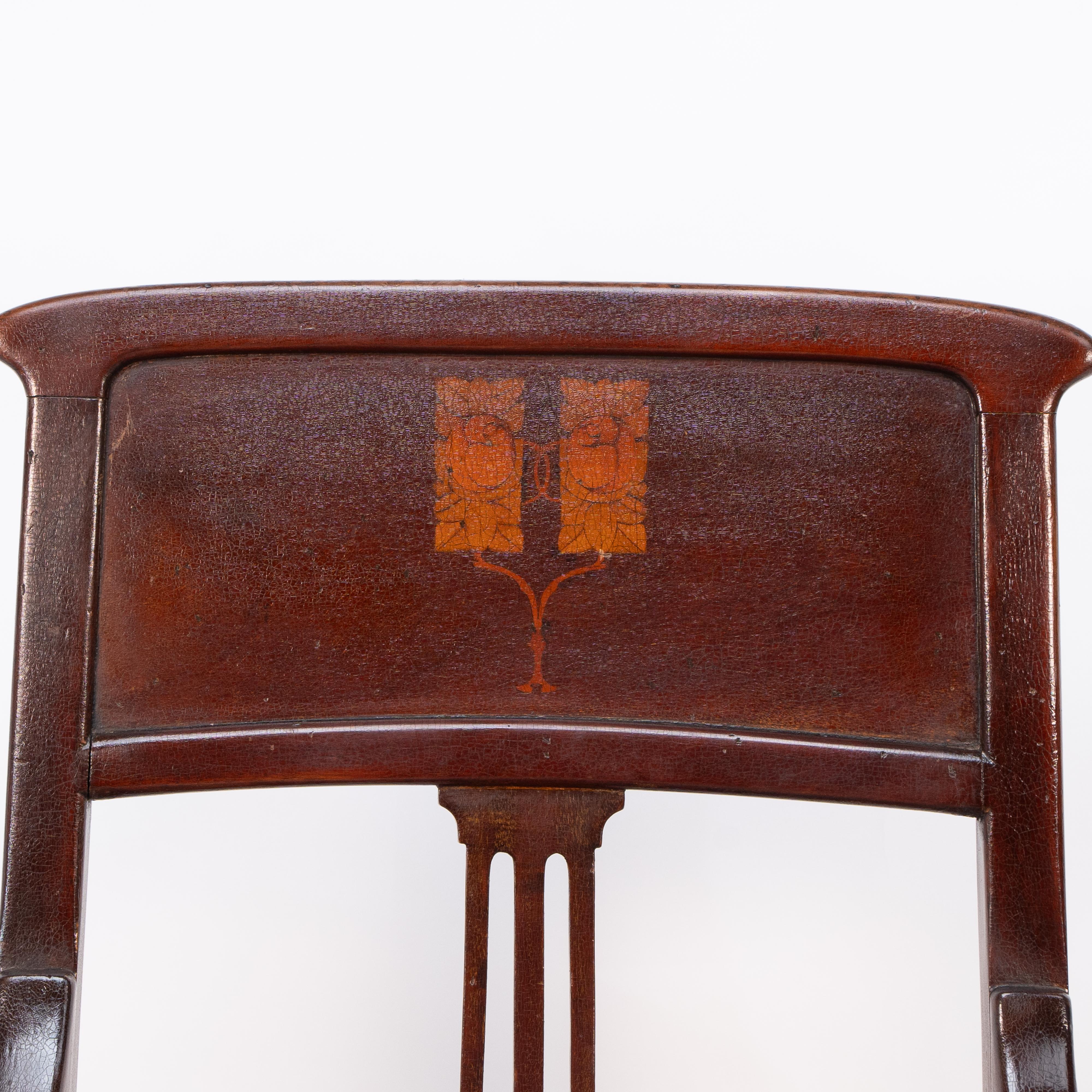 G M Ellwood for J S Henry attri. An English Arts and Crafts mahogany armchair For Sale 2