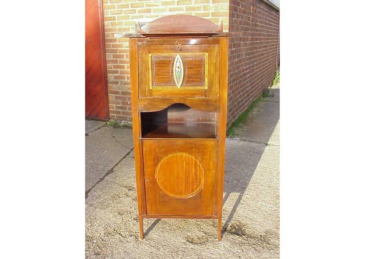 Fired G M Ellwood. J S Henry & J M King attr, An Arts & Crafts Mahogany Music Cabinet. For Sale