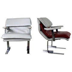 G. Maletti Lounge Chairs Style of Onda by Giovanni Offredi for Saporiti Italia