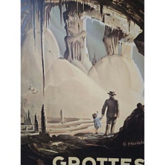 Original poster for the Chemins de fer d'Orléans et du Midi Grotte de Lacave