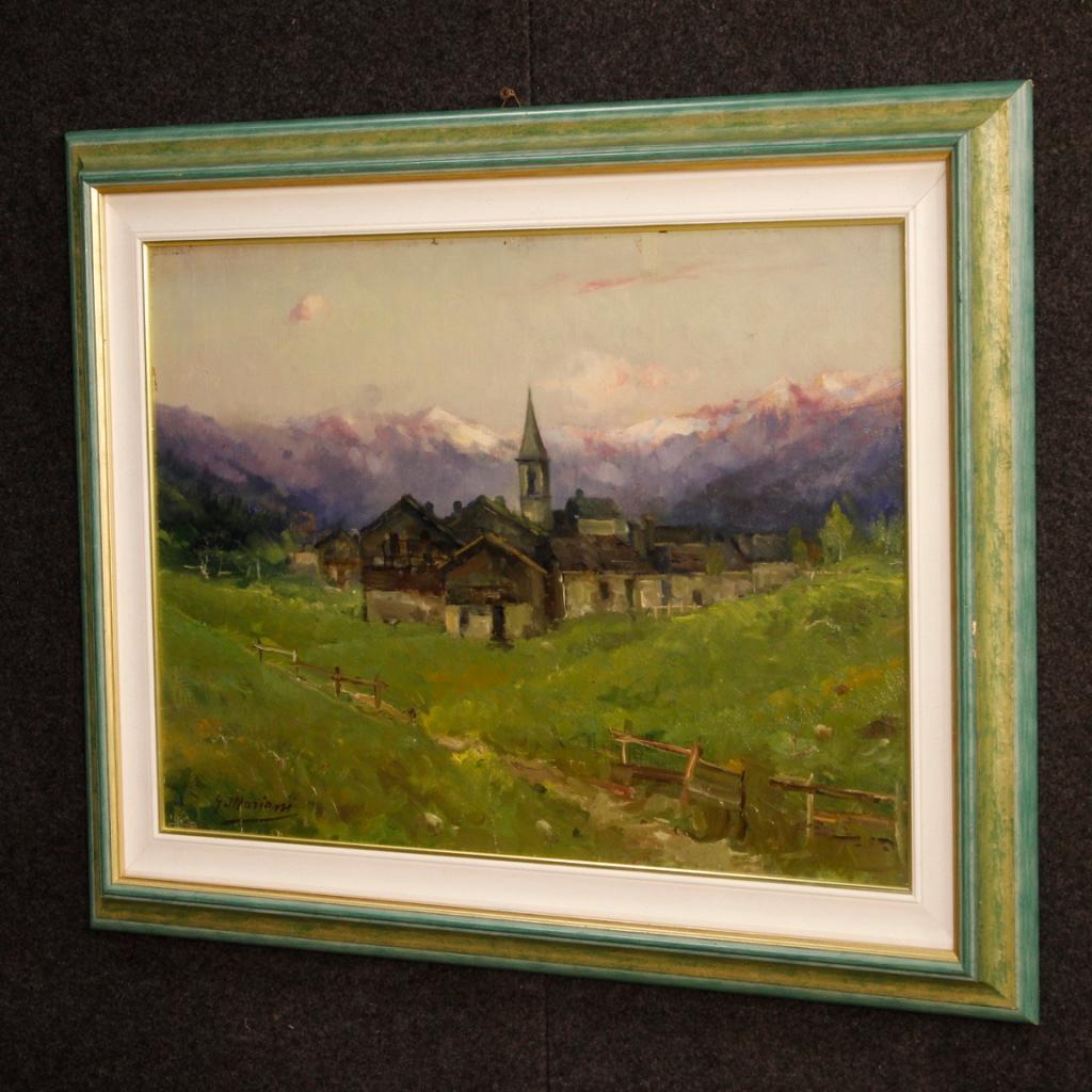 19th Century Oil on Masonite Italian Signed G. Mariani Landscape Painting, 1880 For Sale 4