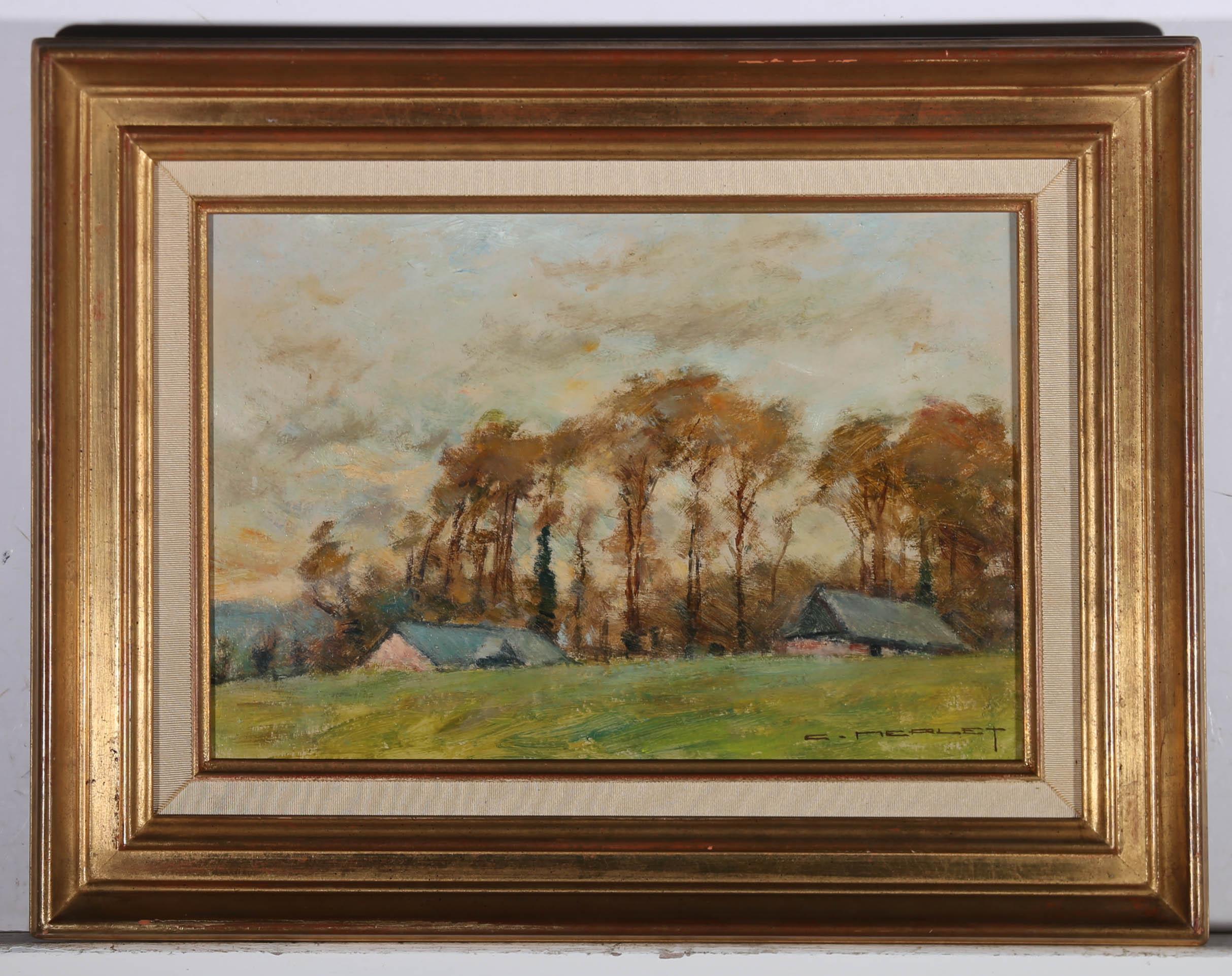 G. Merlet - Olio del XX secolo, Giorno di pioggia in vendita 2
