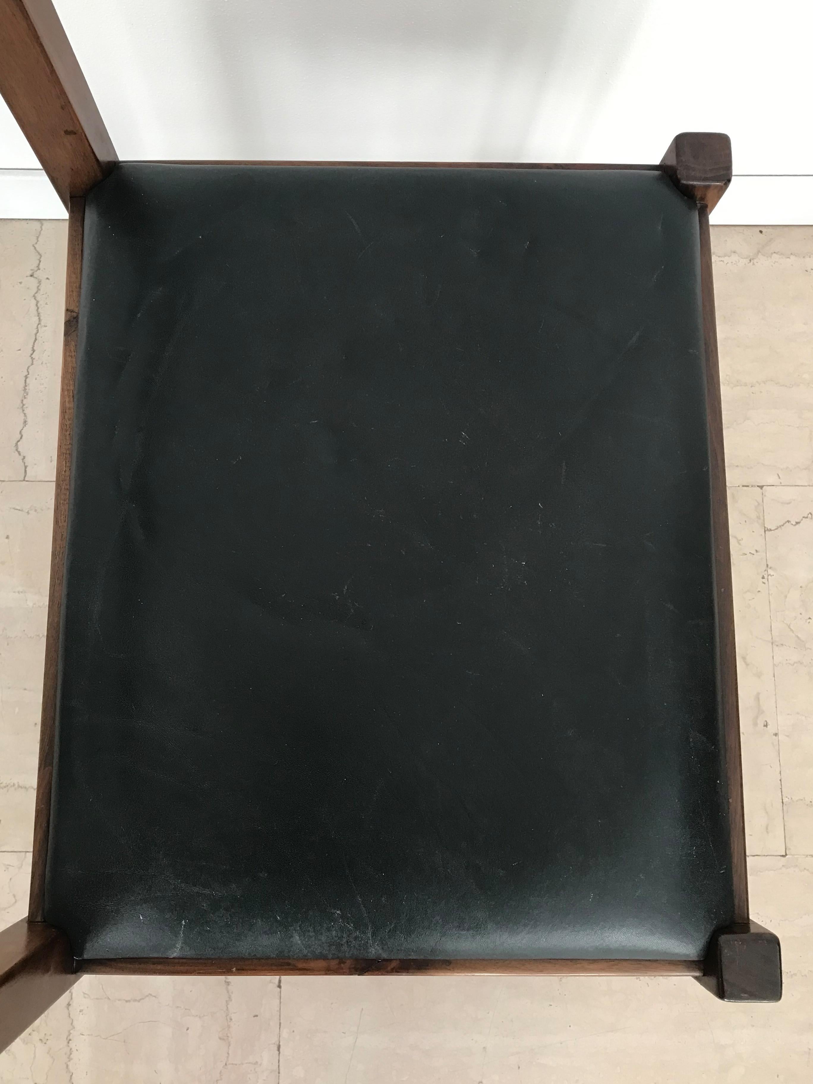 G. Michelucci for Poltronova Italian Midcentury Wood Leather Dining Chairs 1960s in vendita 5