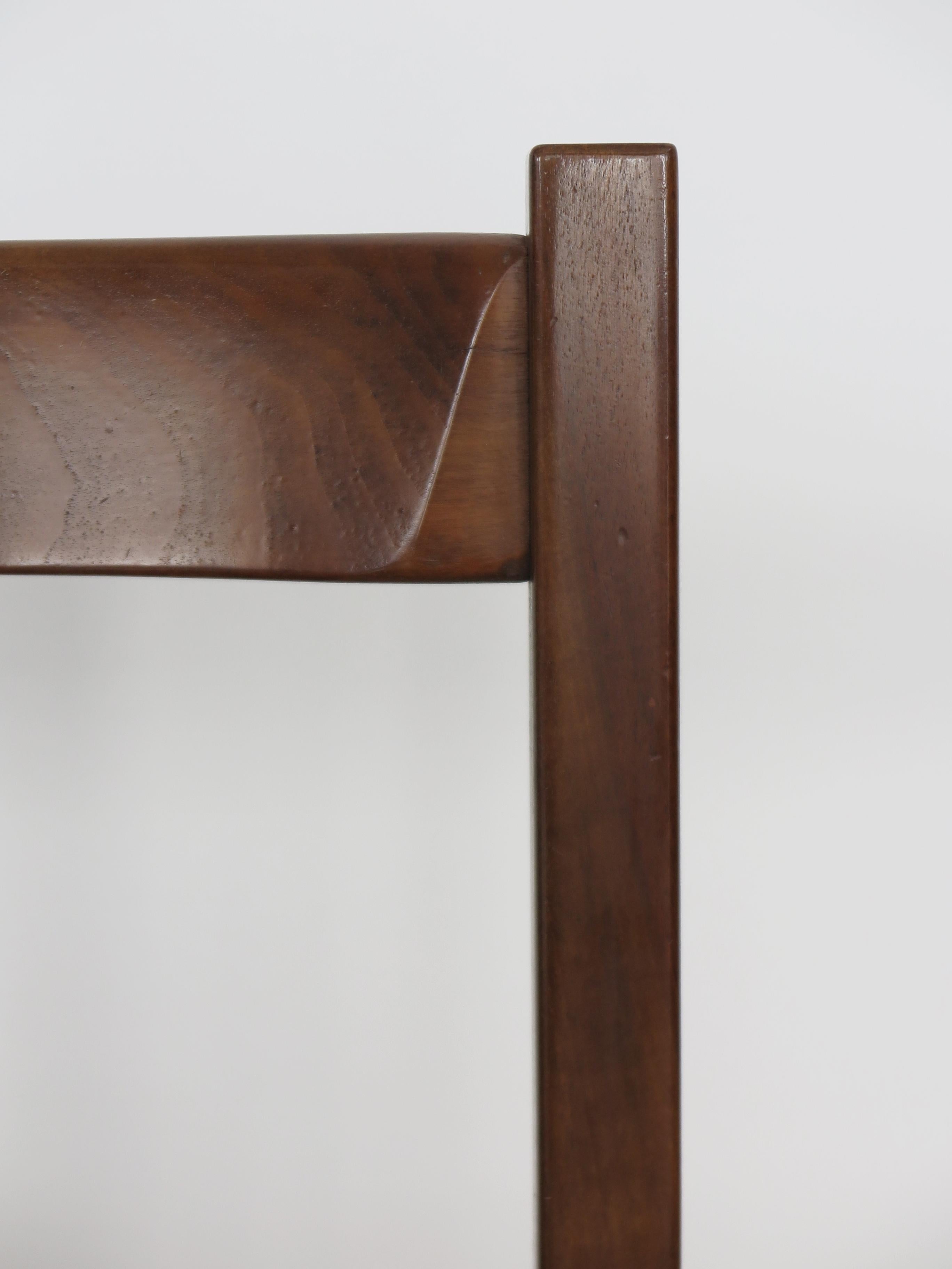 G. Michelucci for Poltronova Italian Midcentury Wood Leather Dining Chairs 1960s in vendita 13