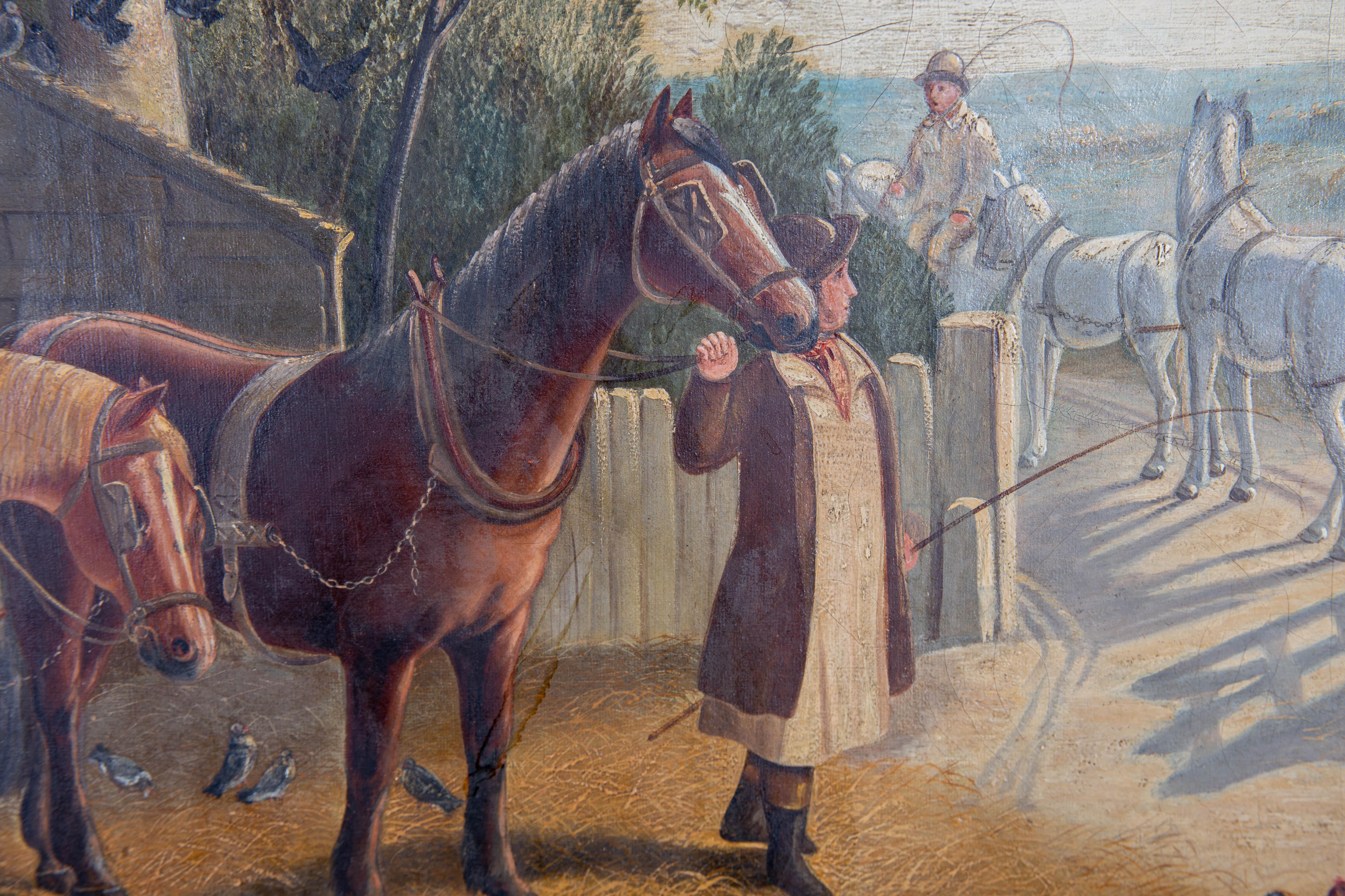 G. Mitchell - 1888 Oil, The Farmyard 2