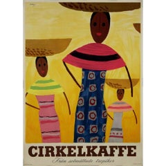 Original advertising poster for Cirkelkaffe, designed by G. Orrby in 1950