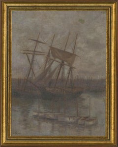 G. Pares - Early 20th Century Oil, Ships at Harbour