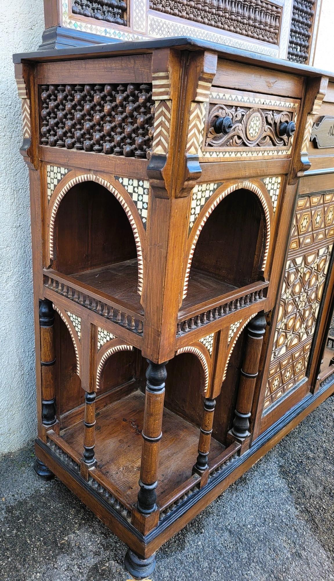 G Parvis, Console + Mirror In Marquetry, 19th Century For Sale 3