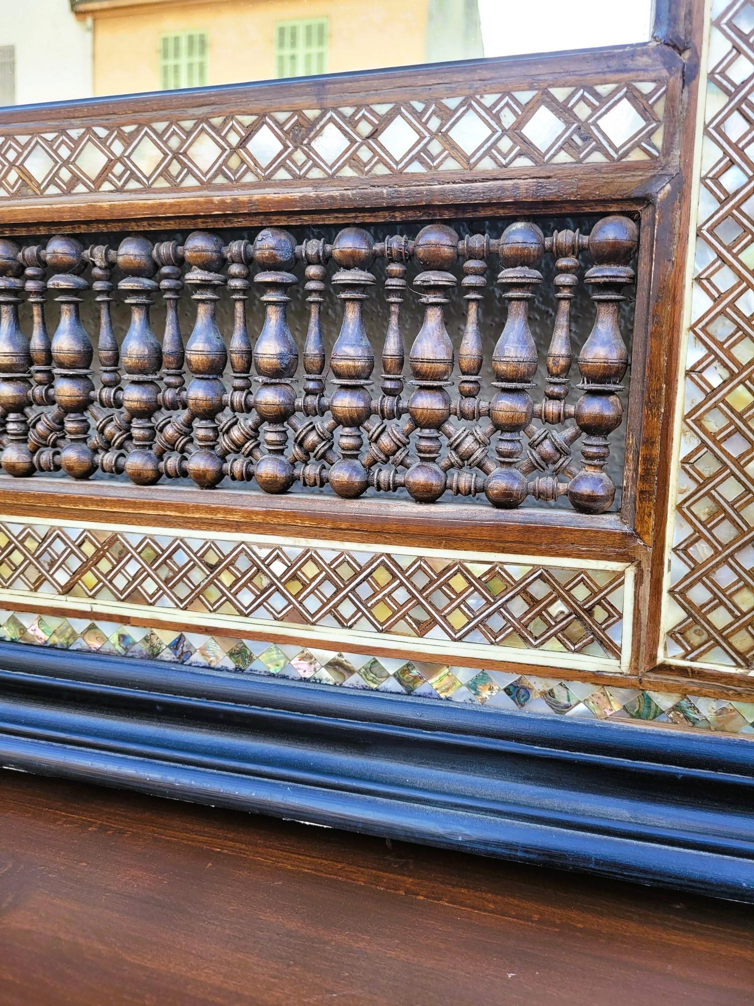 G Parvis, Console + Mirror In Marquetry, 19th Century For Sale 8