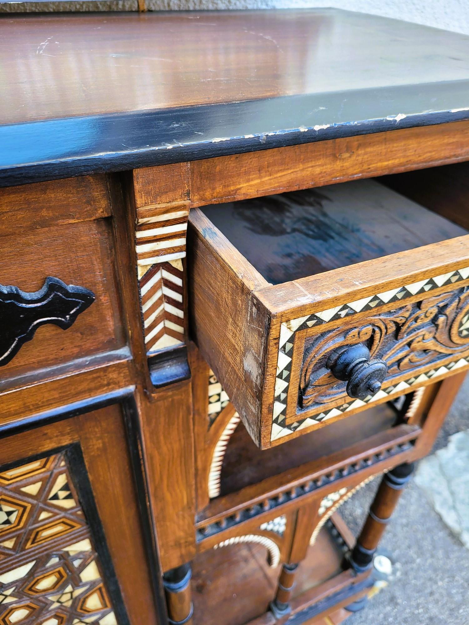 G Parvis, Console + Mirror In Marquetry, 19th Century For Sale 9