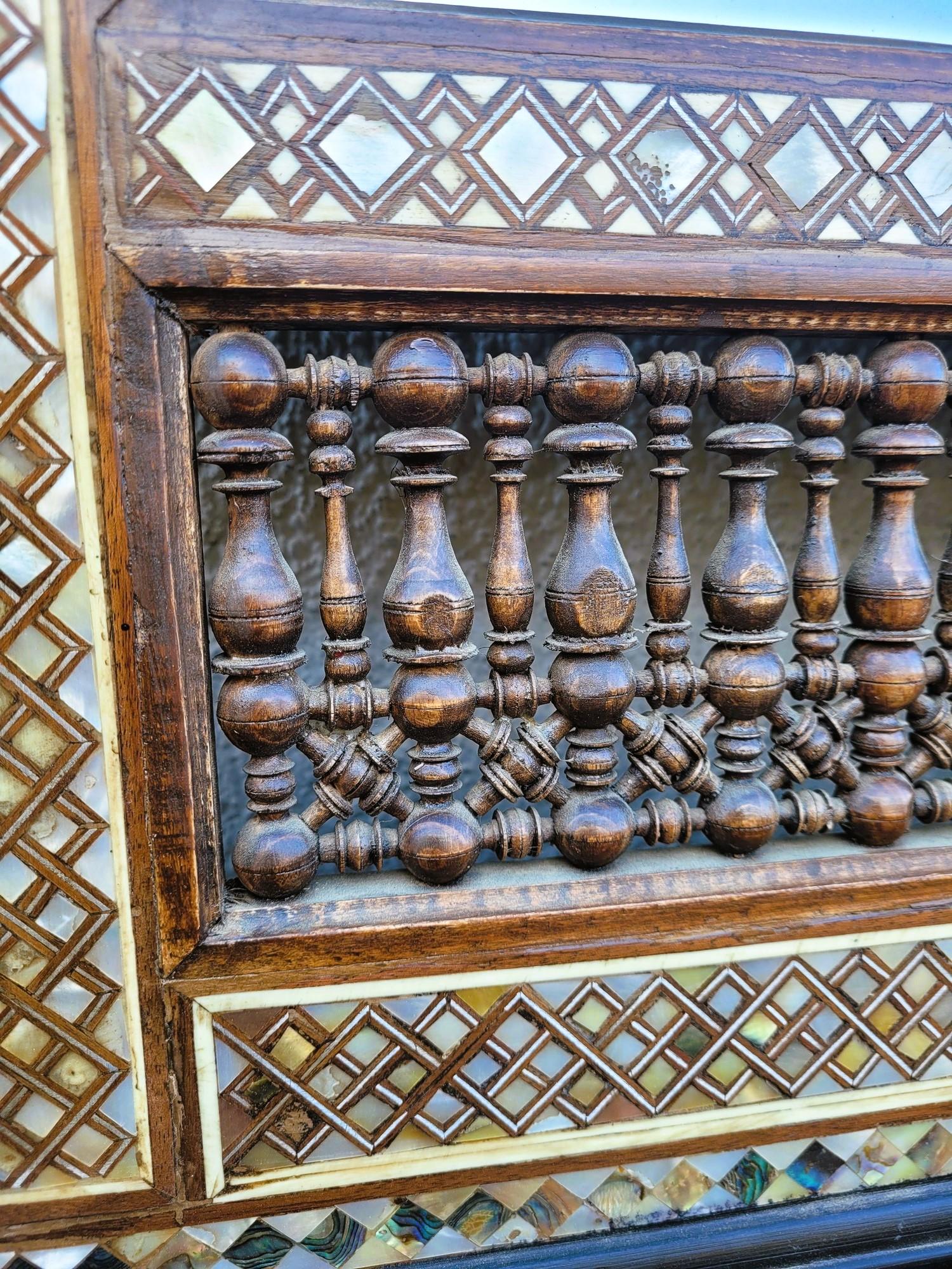 Moorish G Parvis, Console + Mirror In Marquetry, 19th Century For Sale