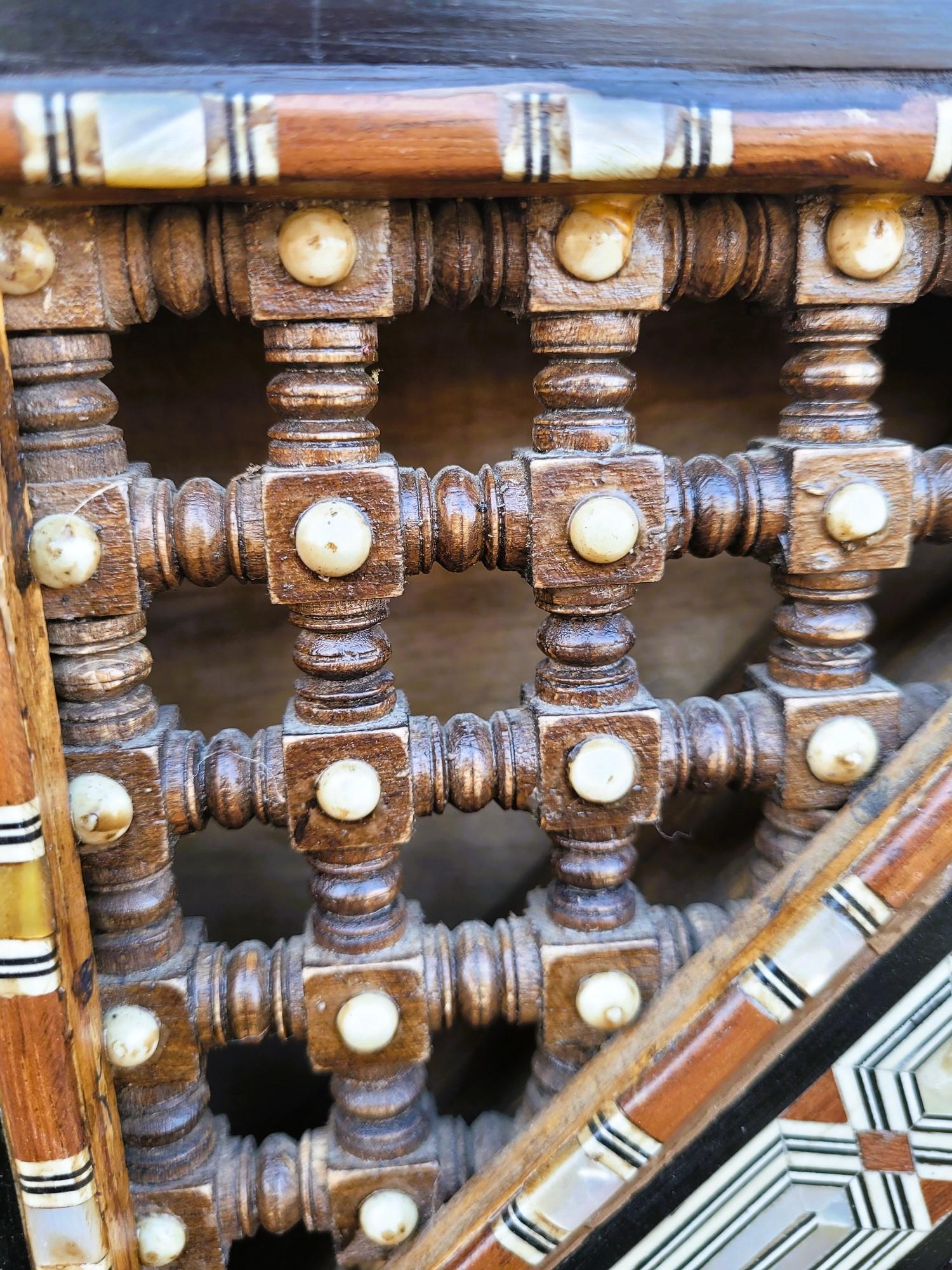 Egyptian G Parvis, Console + Mirror In Marquetry, 19th Century For Sale