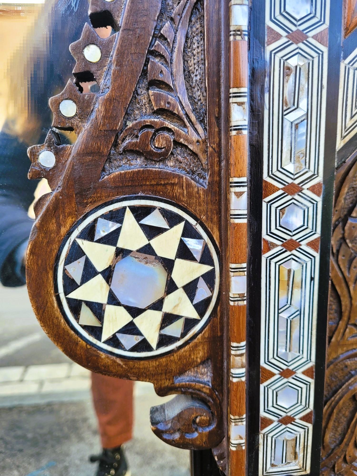 Inlay G Parvis, Console + Mirror In Marquetry, 19th Century For Sale