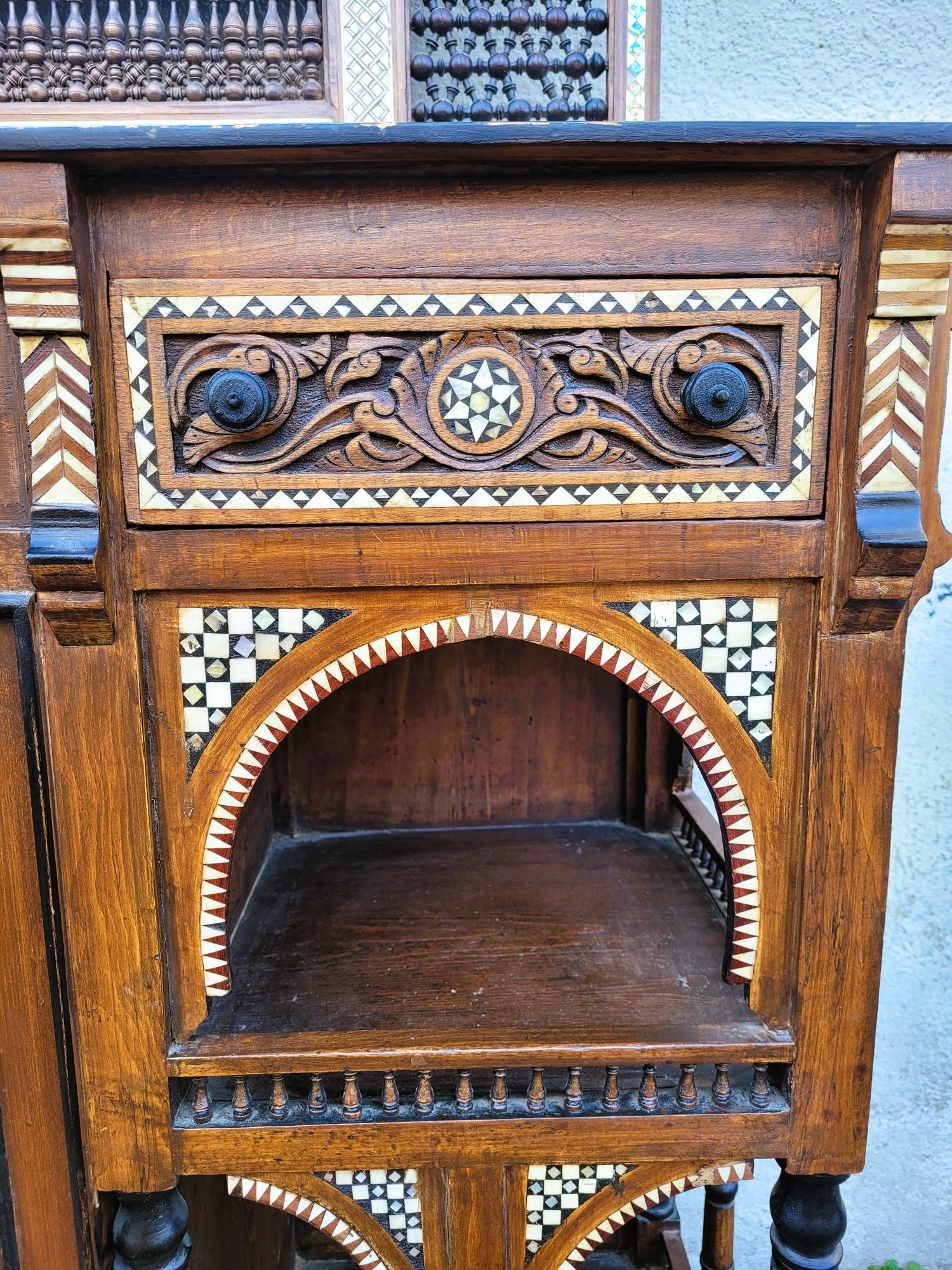 G Parvis, Console + Mirror In Marquetry, 19th Century In Good Condition For Sale In MARSEILLE, FR
