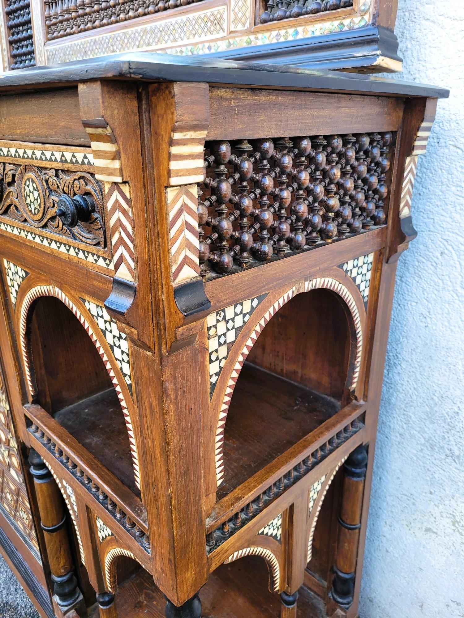 G Parvis, Console + Mirror In Marquetry, 19th Century For Sale 1
