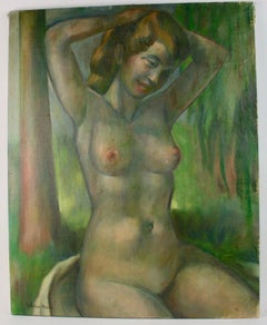 Antique French Art Deco  Posing Nude 1940