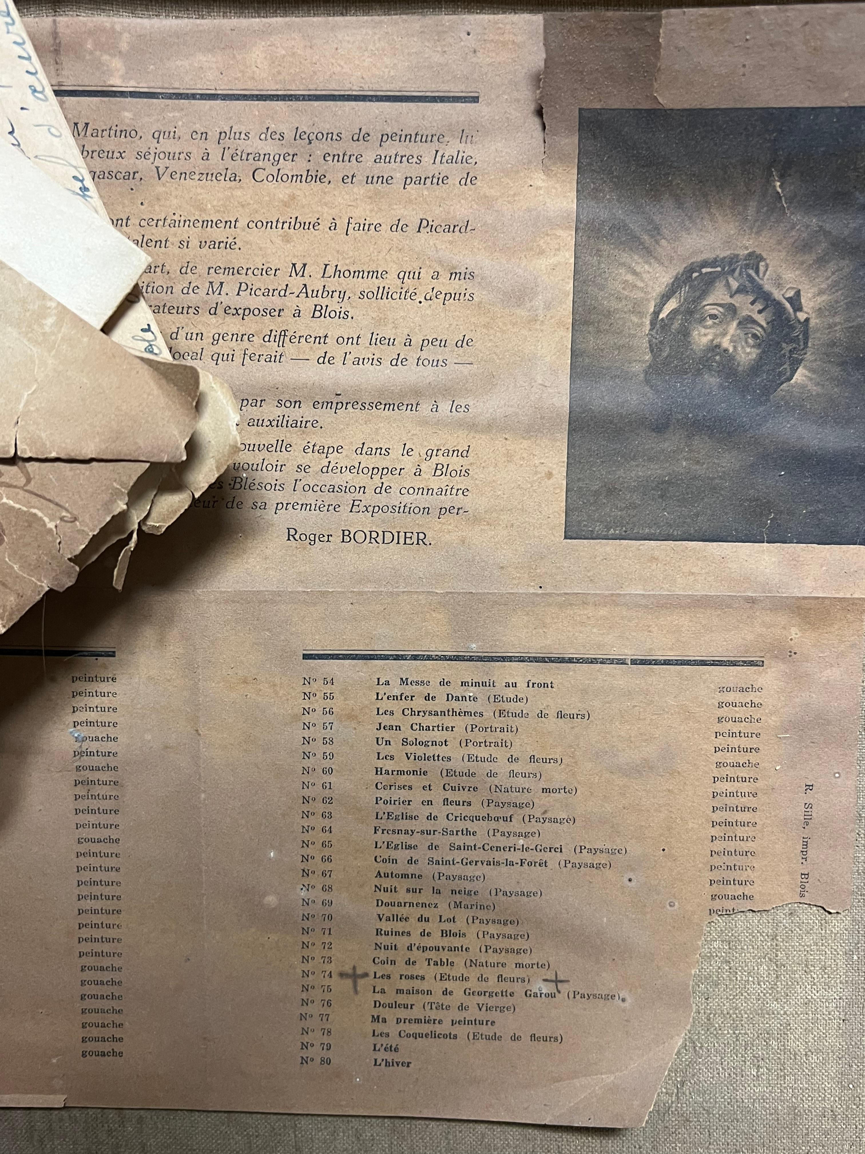 Natura morta floreale francese degli anni '40 Rose rosa rosse in vaso marrone Pittura a olio in vendita 6