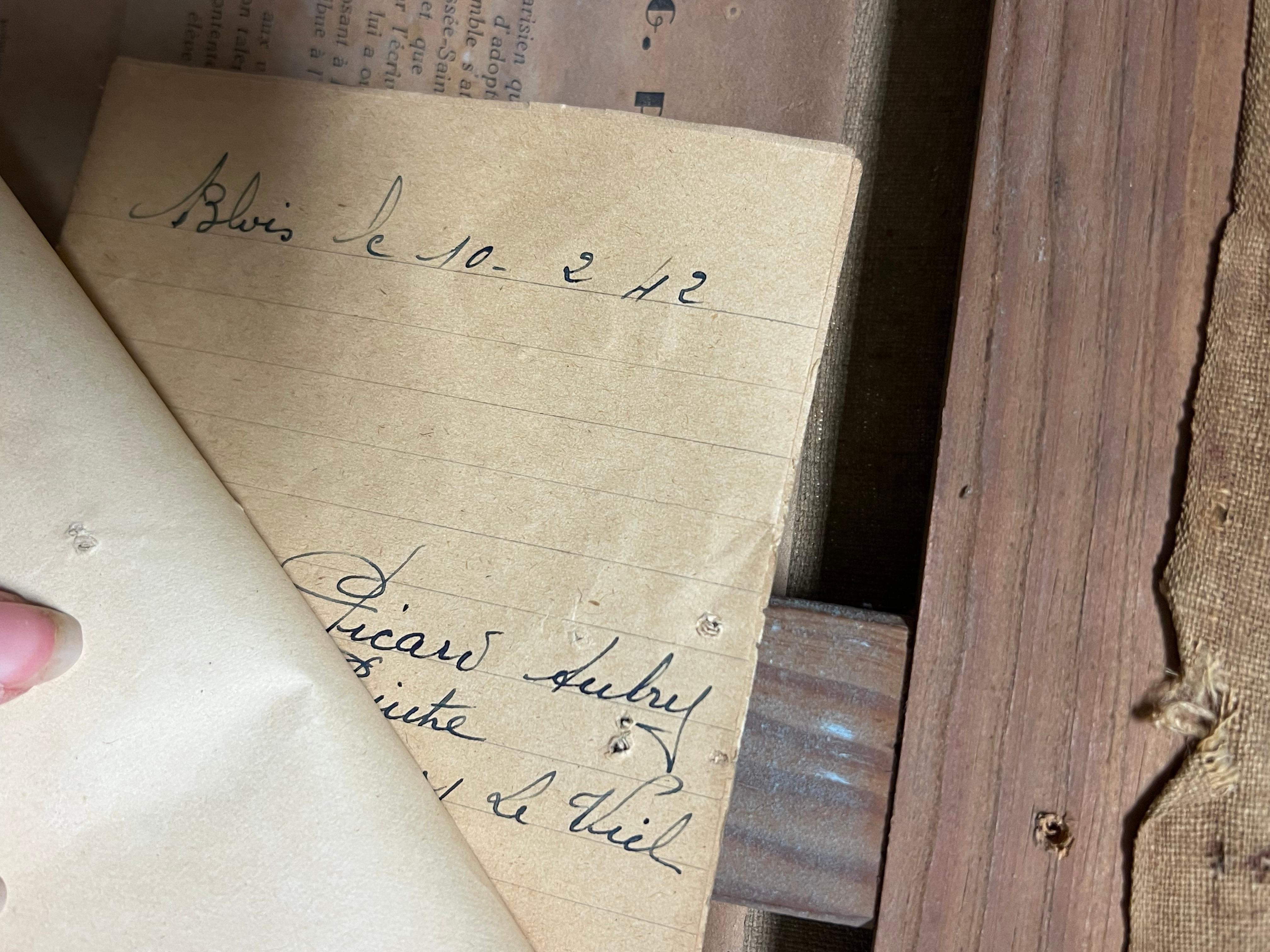 Natura morta floreale francese degli anni '40 Rose rosa rosse in vaso marrone Pittura a olio in vendita 8