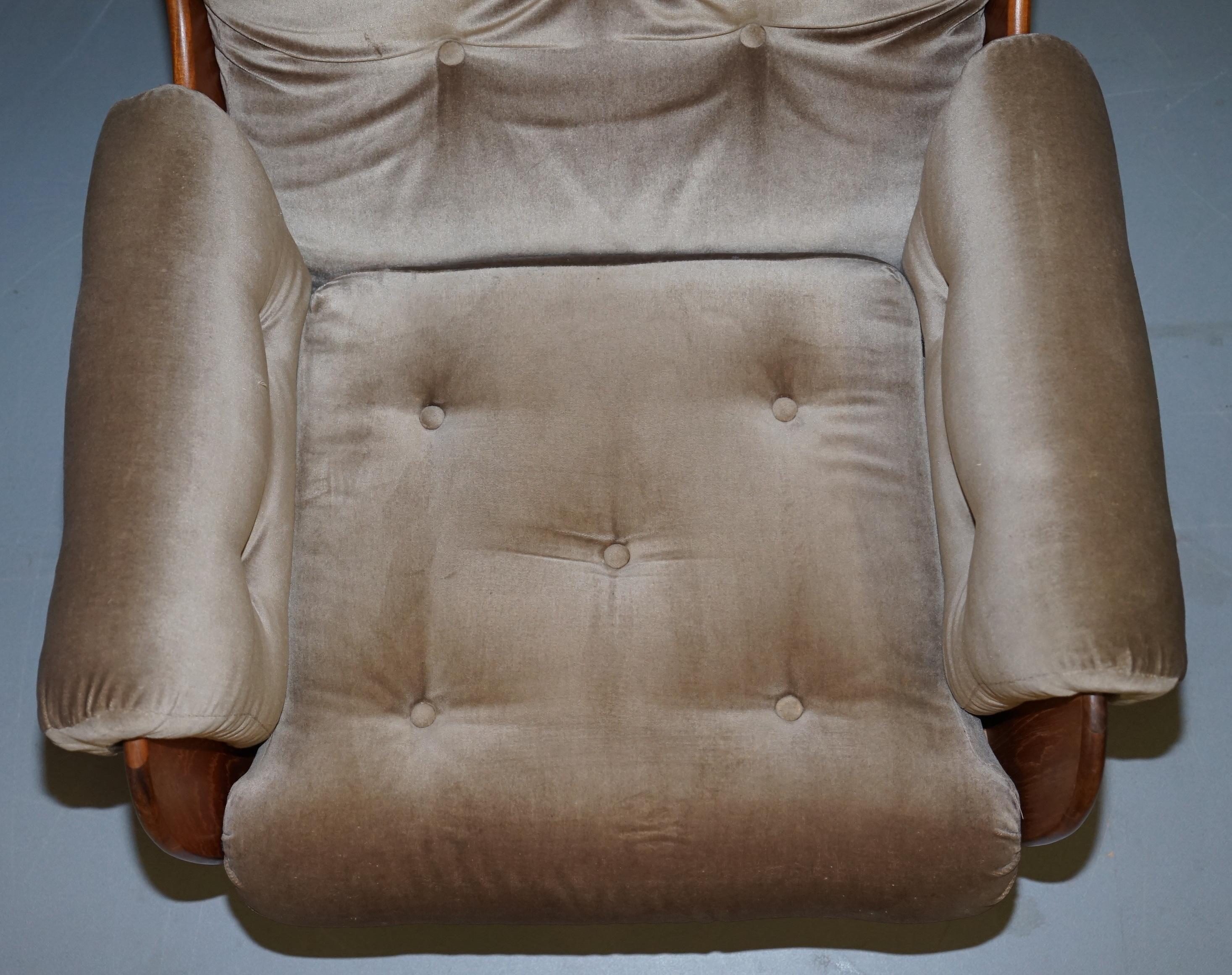 English G Plan 1960s Saddle Three-Piece Suite Original Upholstery Solid Teak Frames
