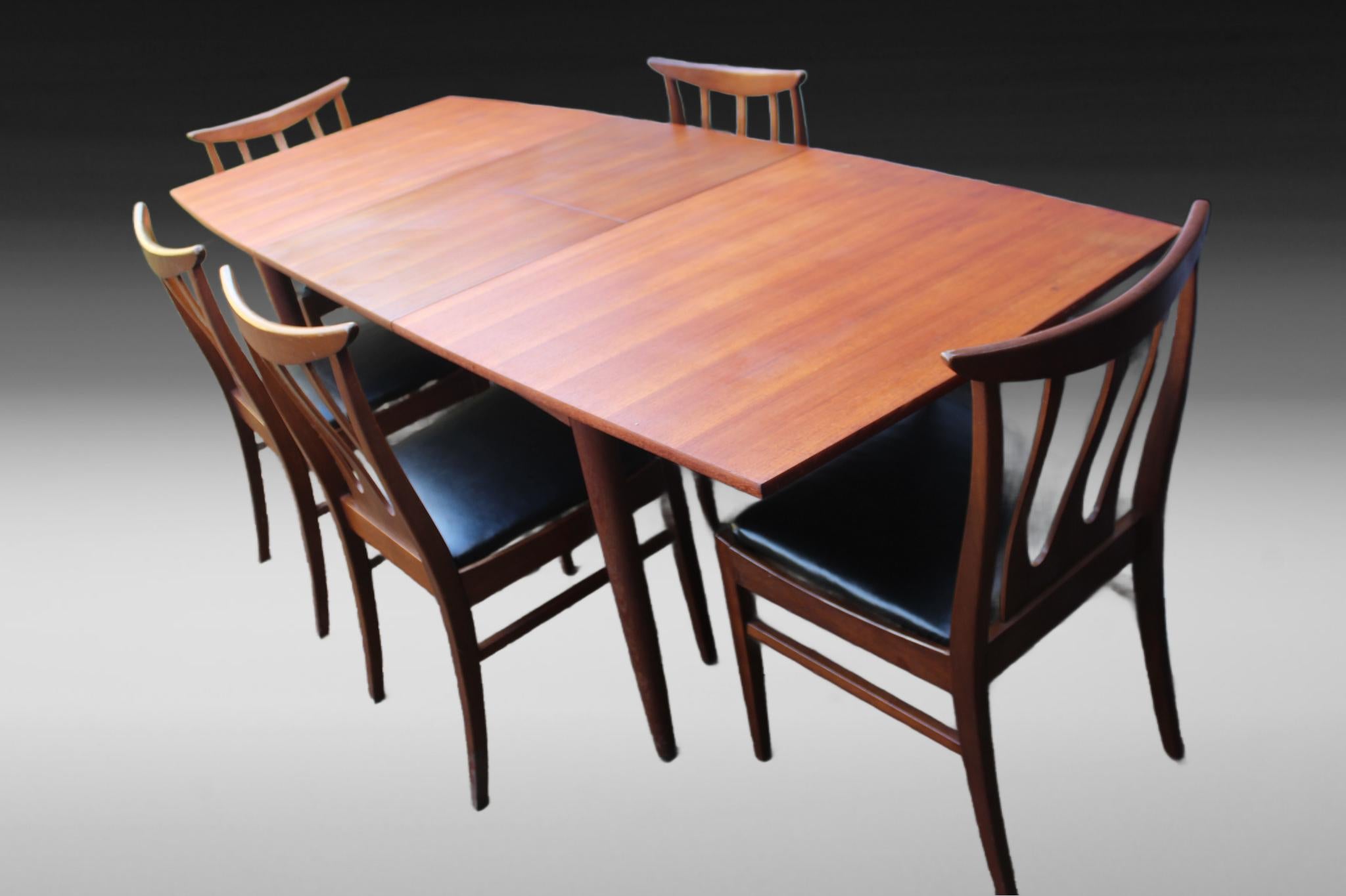 Mid-Century Modern G Plan Brasilia Chairs and Younger Dining Table For Sale