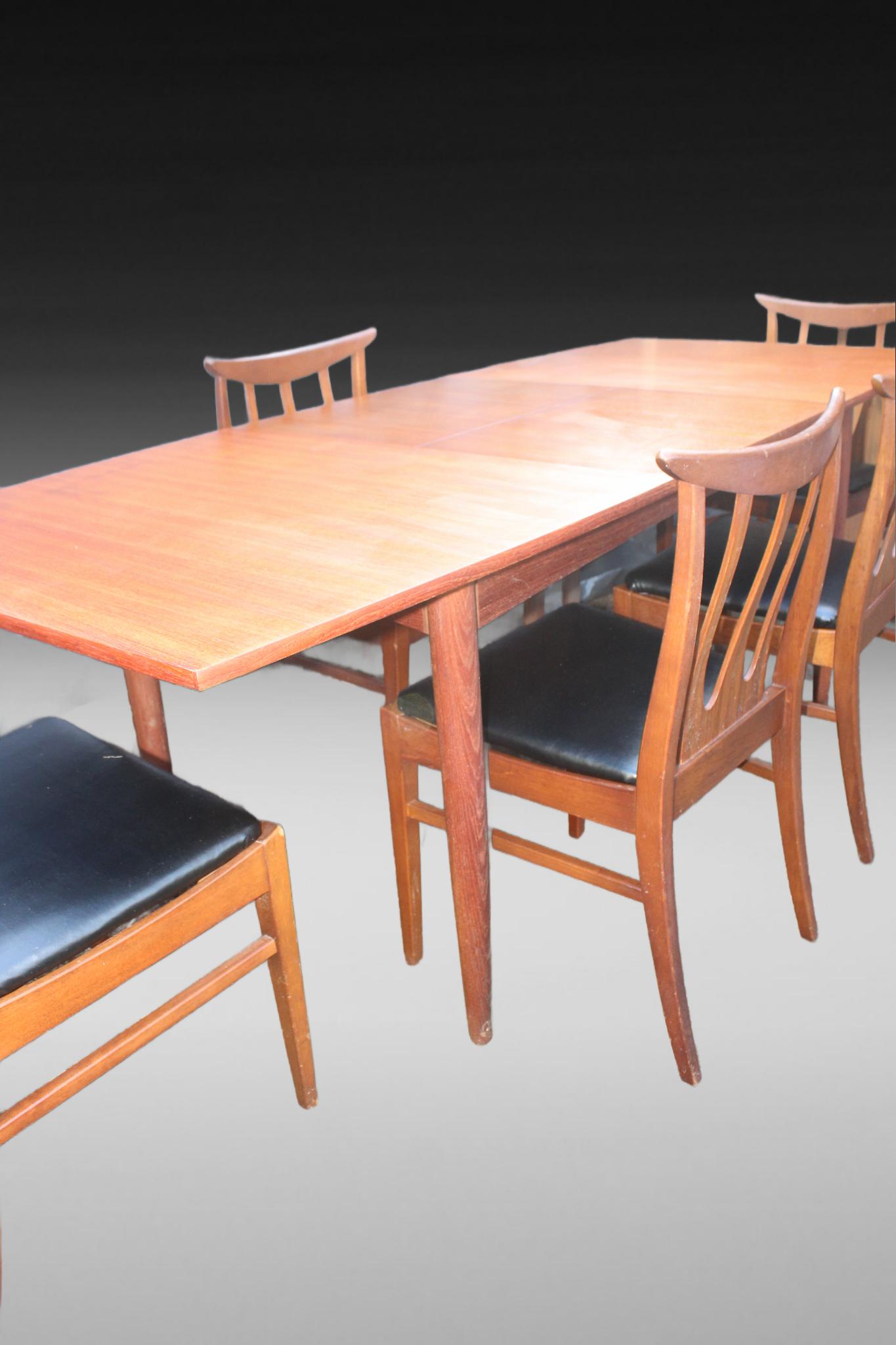 European G Plan Brasilia Chairs and Younger Dining Table For Sale