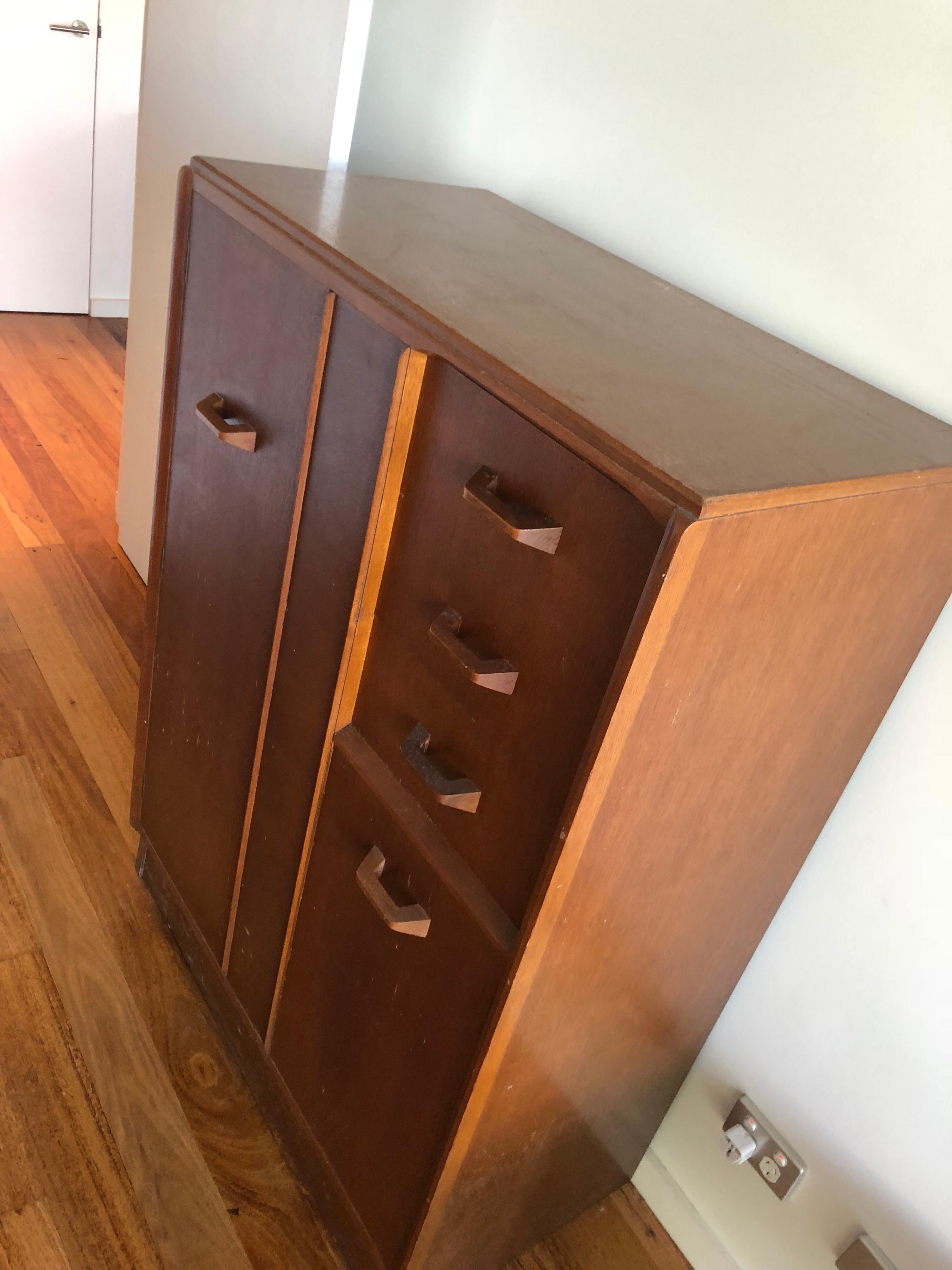 G Plan E Gomme Gentleman’s Wardrobe or Tall Boy In Good Condition For Sale In Church Point, NSW
